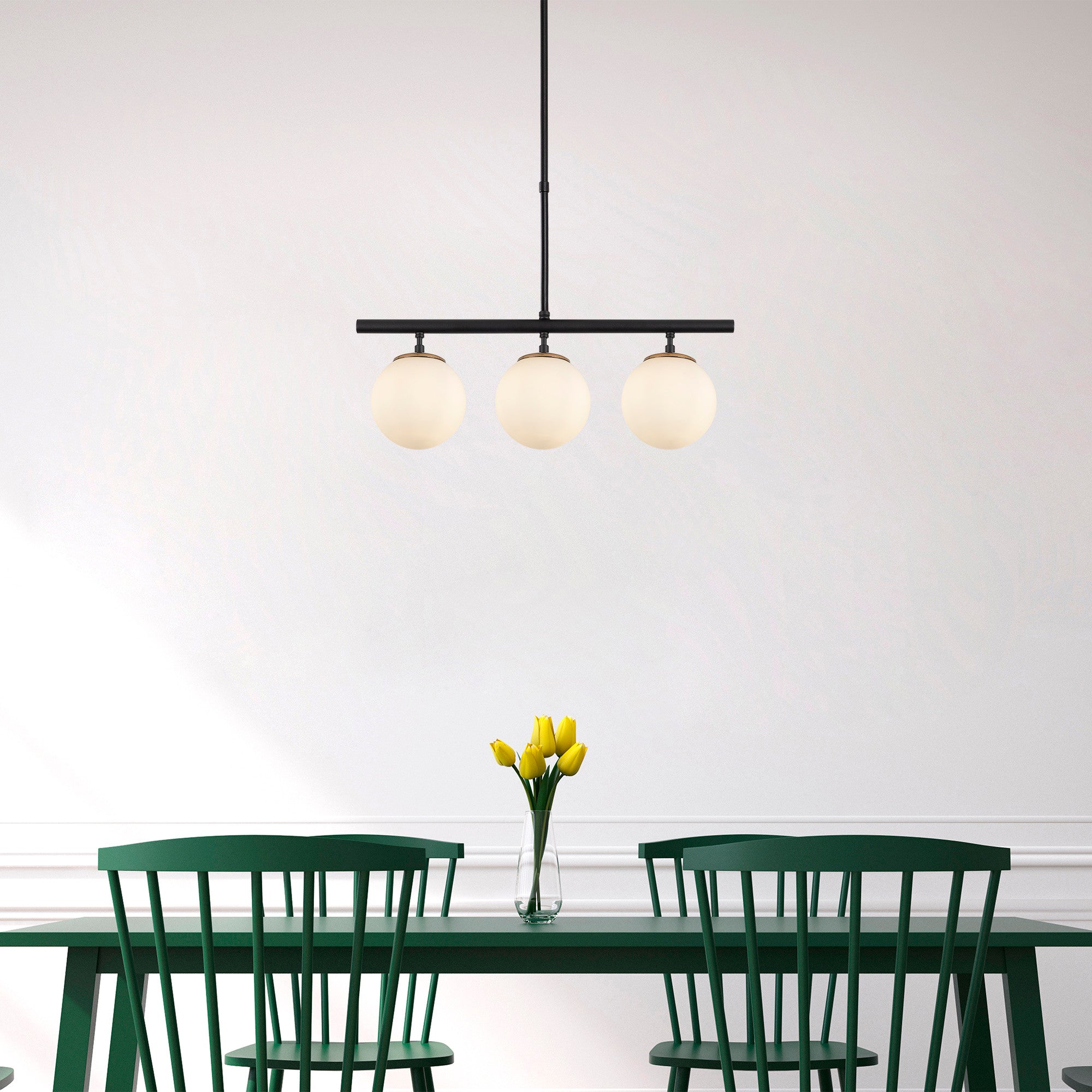 Candeeiro de Teto Industrial Moderno, Preto e Branco Antigo, 60 x 15 cm | Altura Ajustável 43-87 cm | Corpo de Metal, Tampa de Vidro, Soquete E14 | Iluminação Elegante para Casa