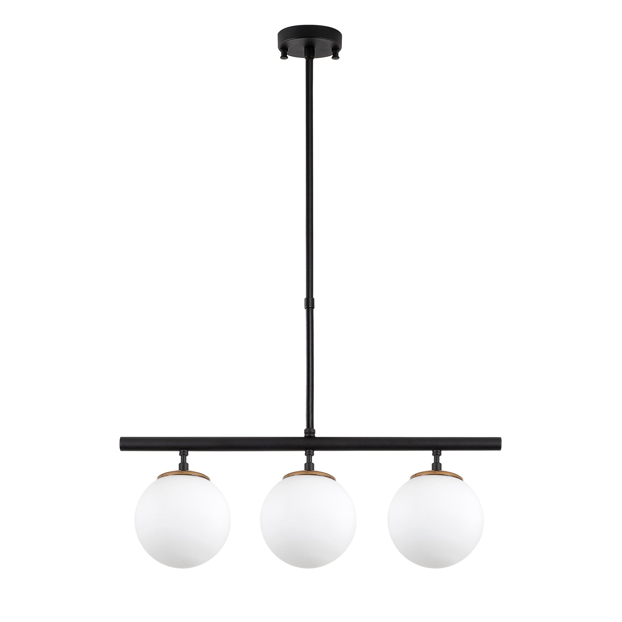 Candeeiro de Teto Industrial Moderno, Preto e Branco Antigo, 60 x 15 cm | Altura Ajustável 43-87 cm | Corpo de Metal, Tampa de Vidro, Soquete E14 | Iluminação Elegante para Casa