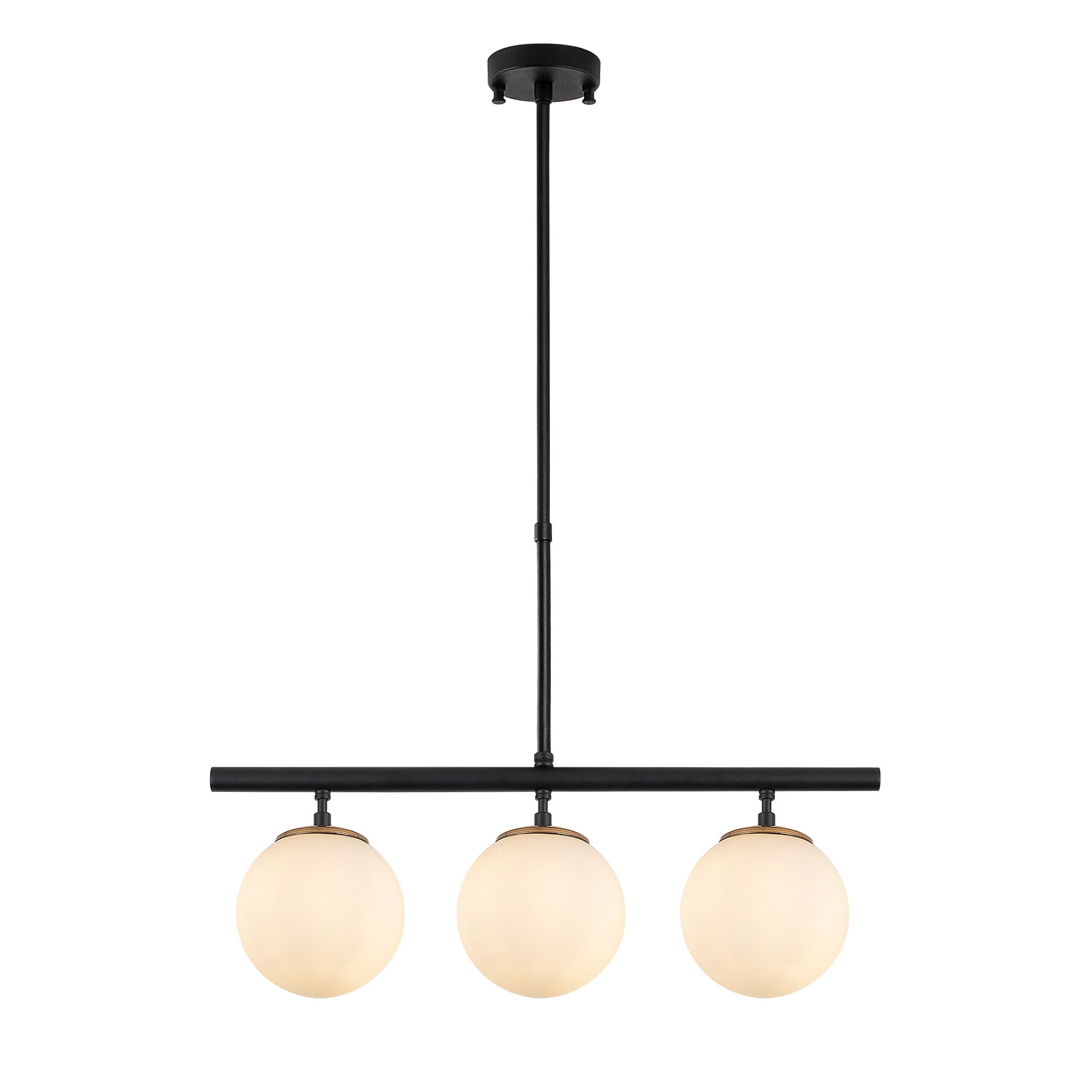 Candeeiro de Teto Industrial Moderno, Preto e Branco Antigo, 60 x 15 cm | Altura Ajustável 43-87 cm | Corpo de Metal, Tampa de Vidro, Soquete E14 | Iluminação Elegante para Casa
