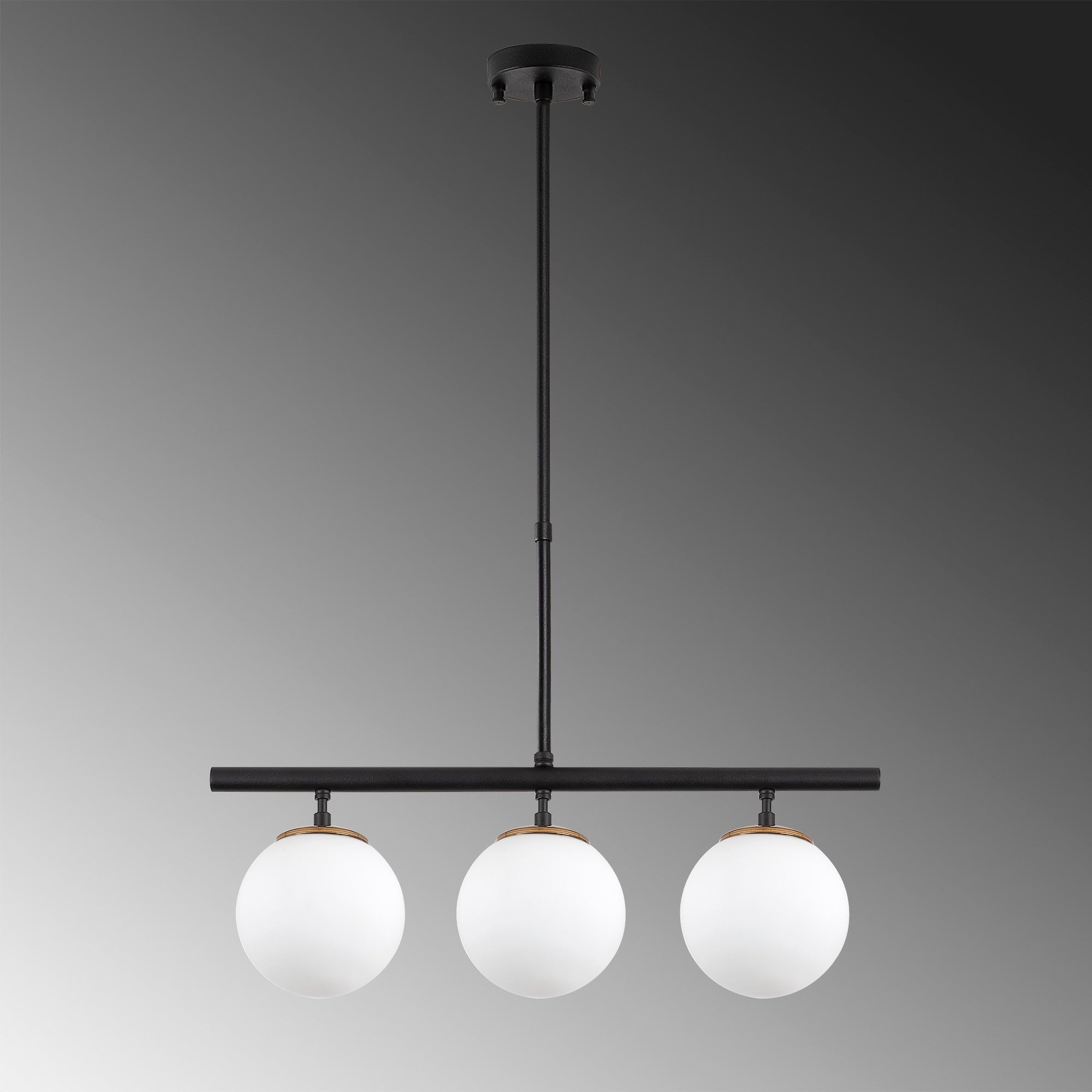 Candeeiro de Teto Industrial Moderno, Preto e Branco Antigo, 60 x 15 cm | Altura Ajustável 43-87 cm | Corpo de Metal, Tampa de Vidro, Soquete E14 | Iluminação Elegante para Casa