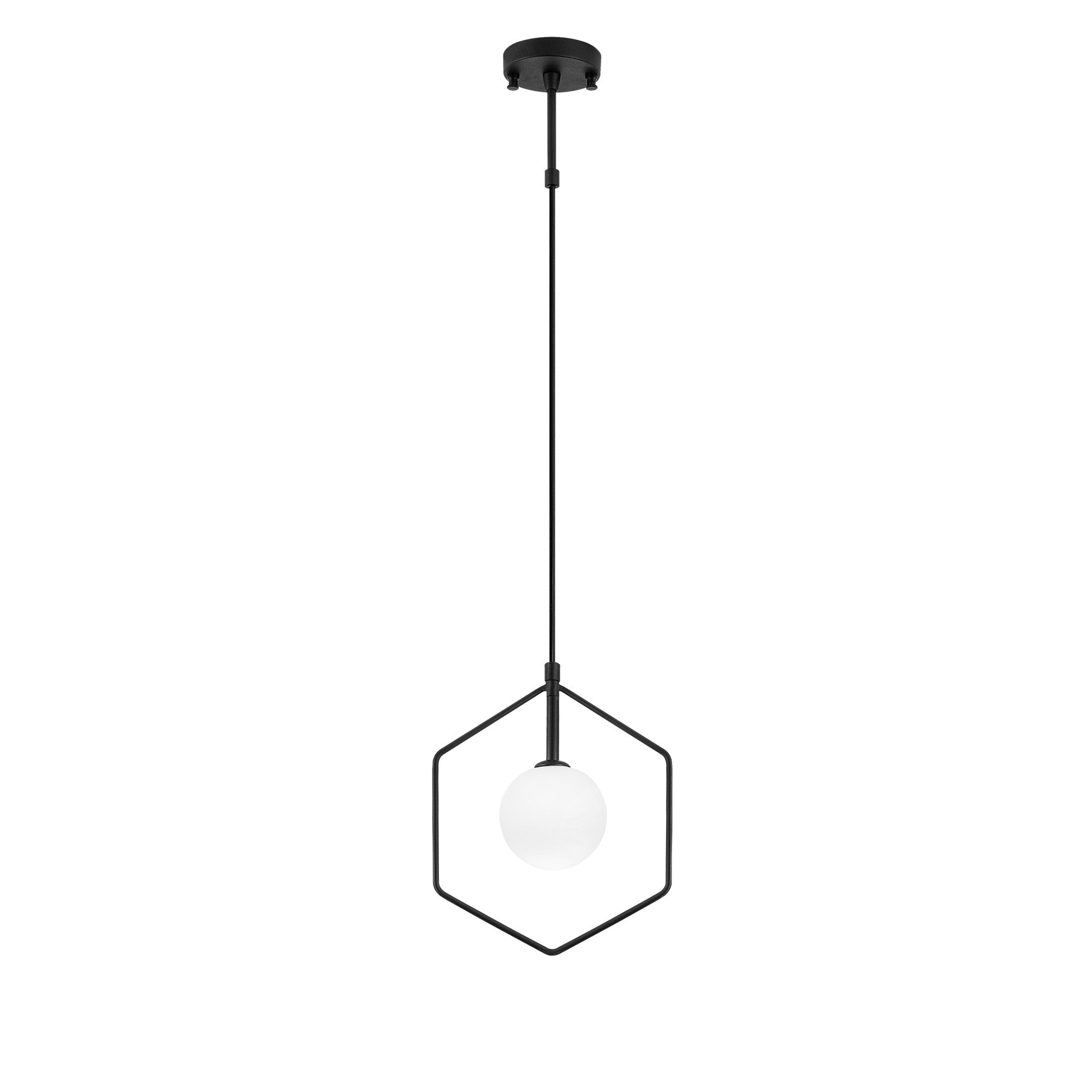 Candeeiro de Teto Industrial Moderno, Preto e Branco, 22 x 12 cm | Altura Ajustável 43-119 cm | Corpo de Metal e Tampa de Vidro | Soquete G9, Máx. 10 W | Design Escandinavo Elegante