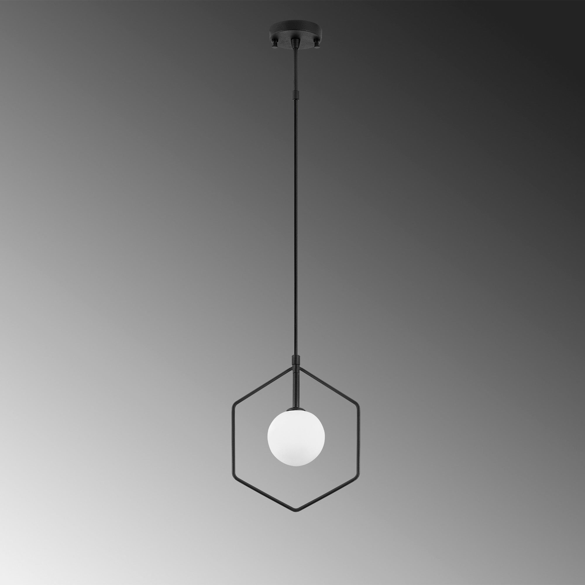 Candeeiro de Teto Industrial Moderno, Preto e Branco, 22 x 12 cm | Altura Ajustável 43-119 cm | Corpo de Metal e Tampa de Vidro | Soquete G9, Máx. 10 W | Design Escandinavo Elegante