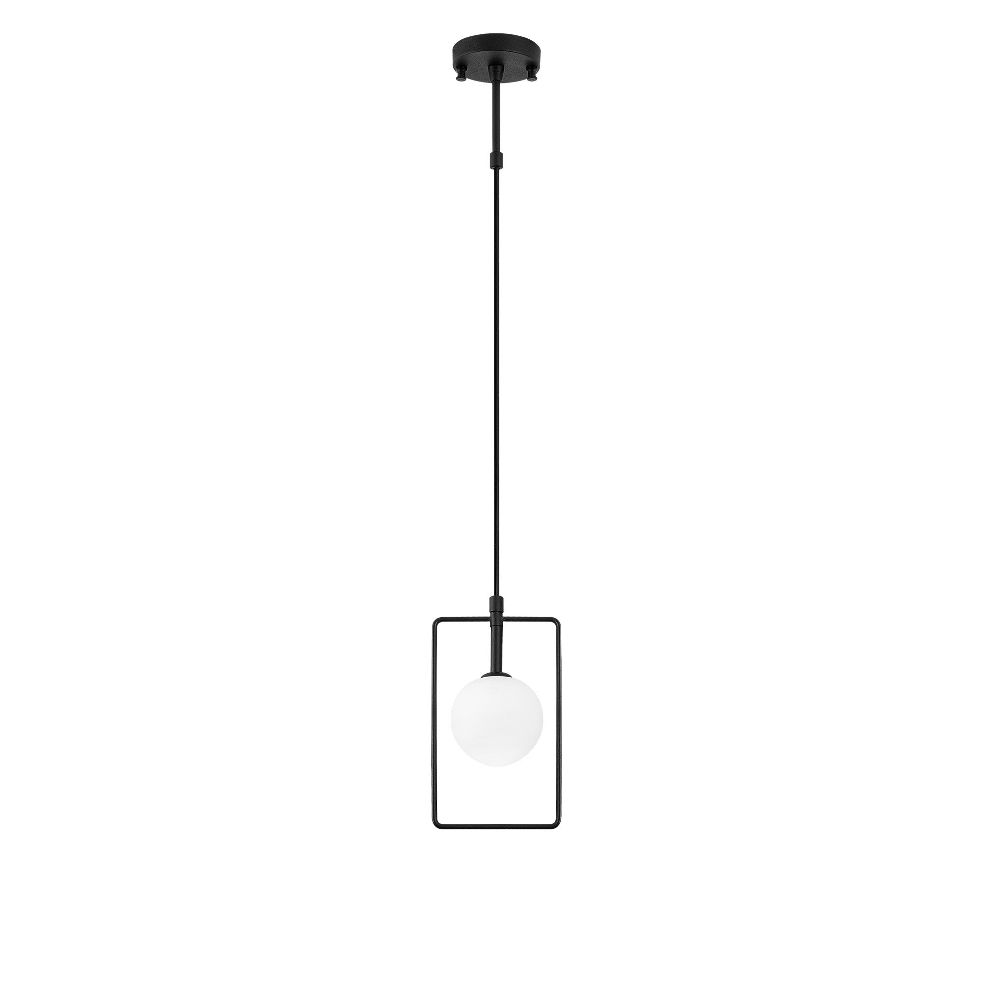 Candeeiro de Teto Industrial Moderno, Preto e Branco, 14 x 12 cm | Altura Ajustável 43-119 cm | Corpo de Metal e Tampa de Vidro | Soquete G9, Máx. 10 W | Design Escandinavo Elegante