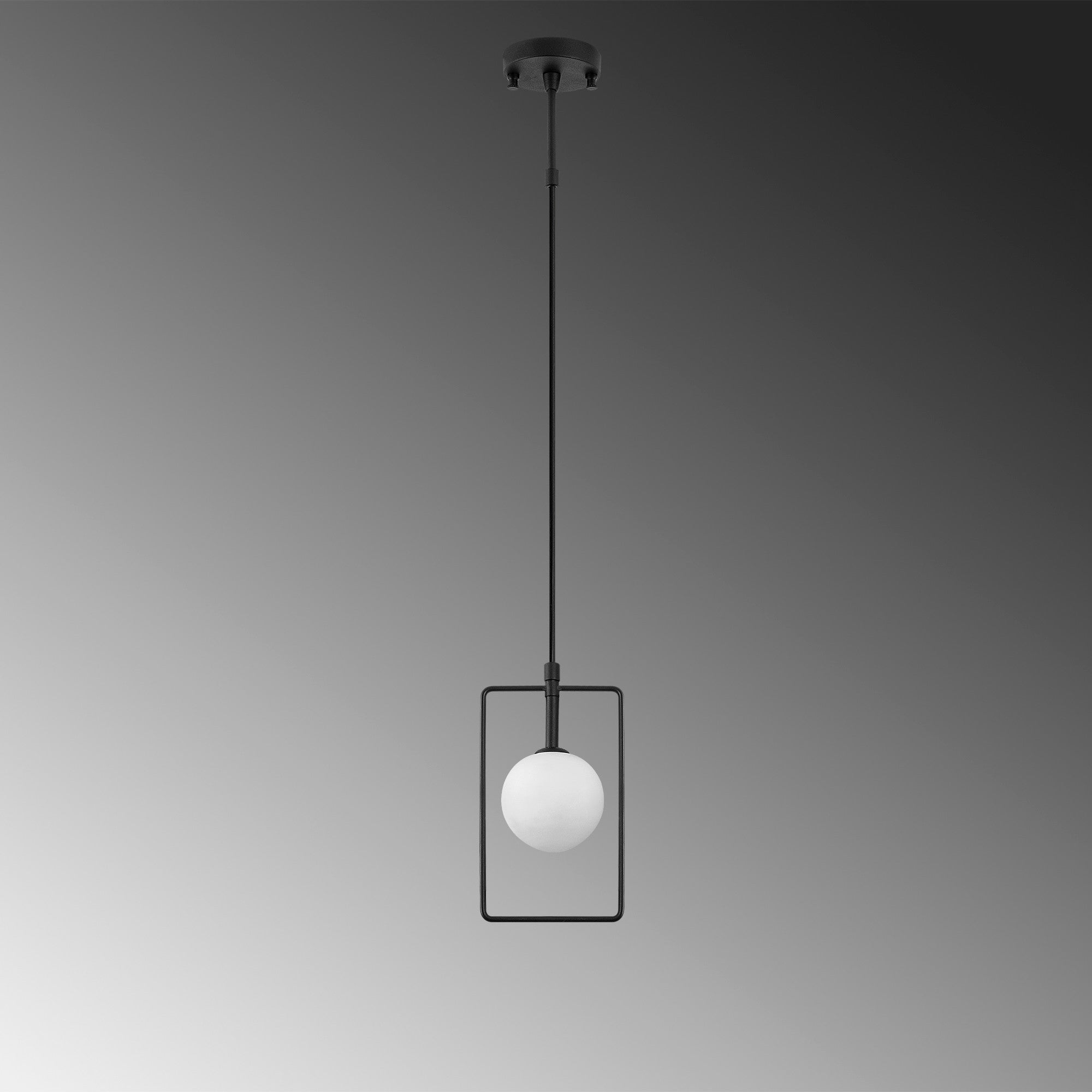 Candeeiro de Teto Industrial Moderno, Preto e Branco, 14 x 12 cm | Altura Ajustável 43-119 cm | Corpo de Metal e Tampa de Vidro | Soquete G9, Máx. 10 W | Design Escandinavo Elegante