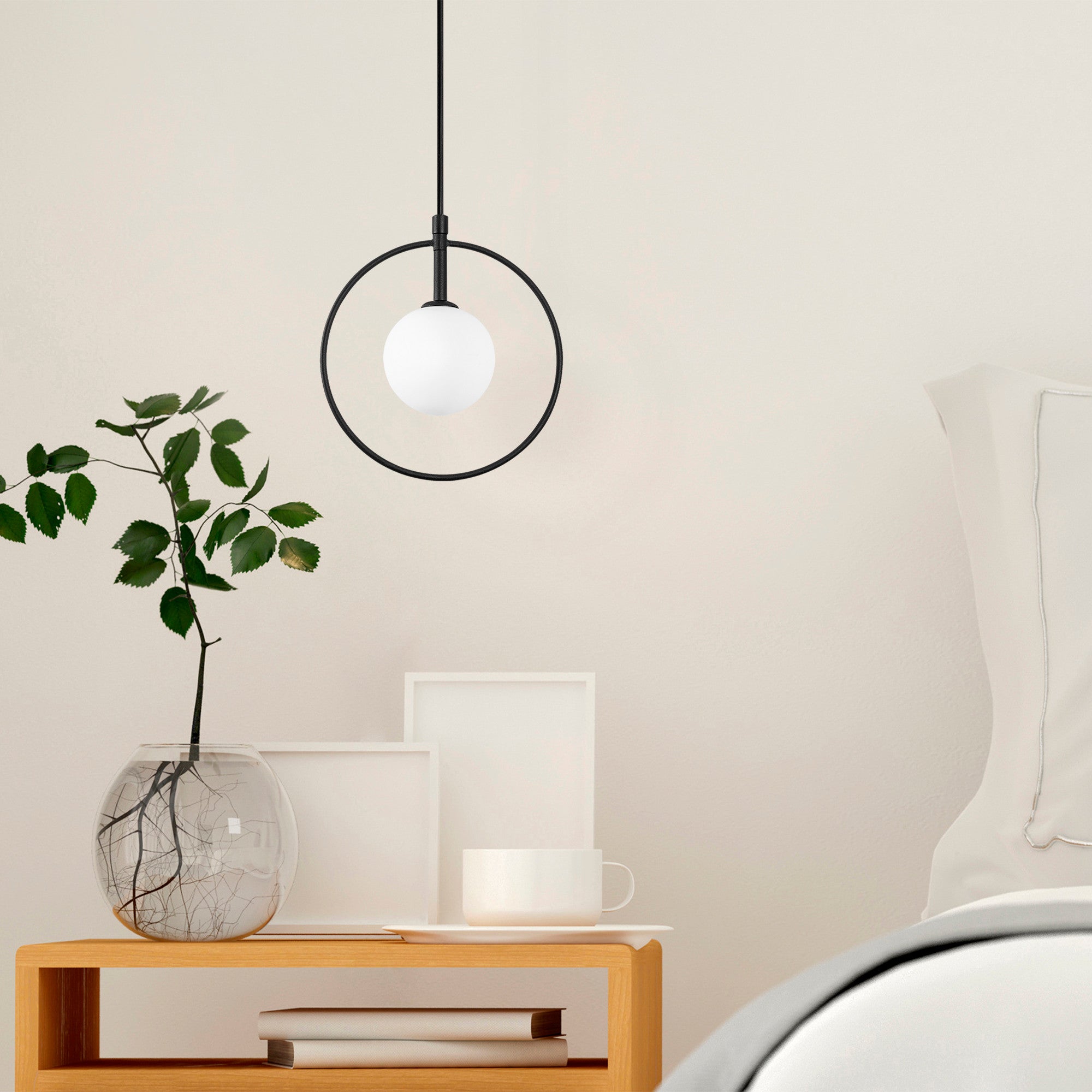 Candeeiro de Teto Industrial Moderno, Preto e Branco, 21 x 12 cm | Altura Ajustável 40-116 cm | Corpo de Metal e Tampa de Vidro | Soquete G9, Máx. 10 W | Design Escandinavo Elegante