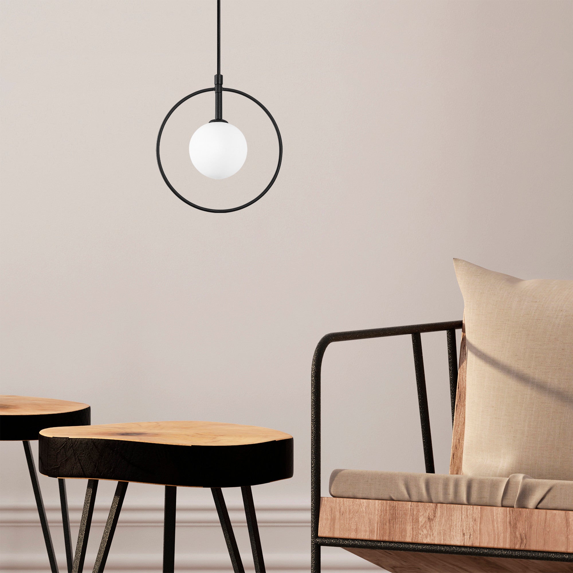 Candeeiro de Teto Industrial Moderno, Preto e Branco, 21 x 12 cm | Altura Ajustável 40-116 cm | Corpo de Metal e Tampa de Vidro | Soquete G9, Máx. 10 W | Design Escandinavo Elegante