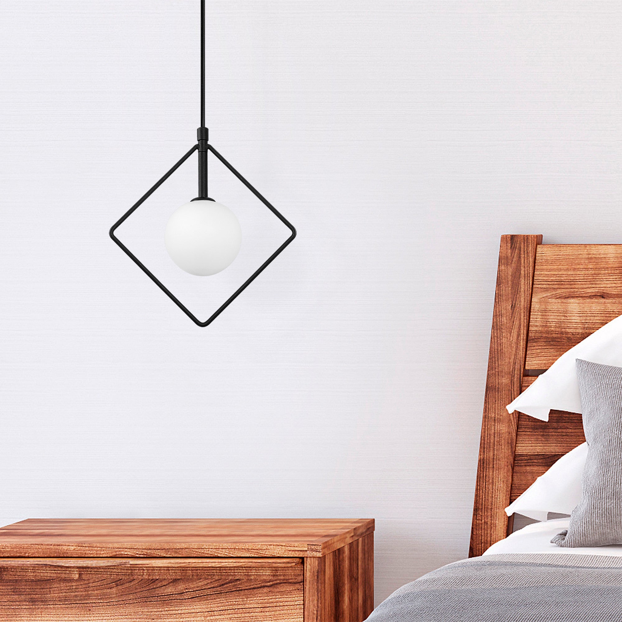 Candeeiro de Teto Industrial Moderno, Preto e Branco, 24 x 12 cm | Altura Ajustável 41-117 cm | Corpo de Metal e Tampa de Vidro | Soquete G9, Máx. 10 W | Design Escandinavo Elegante