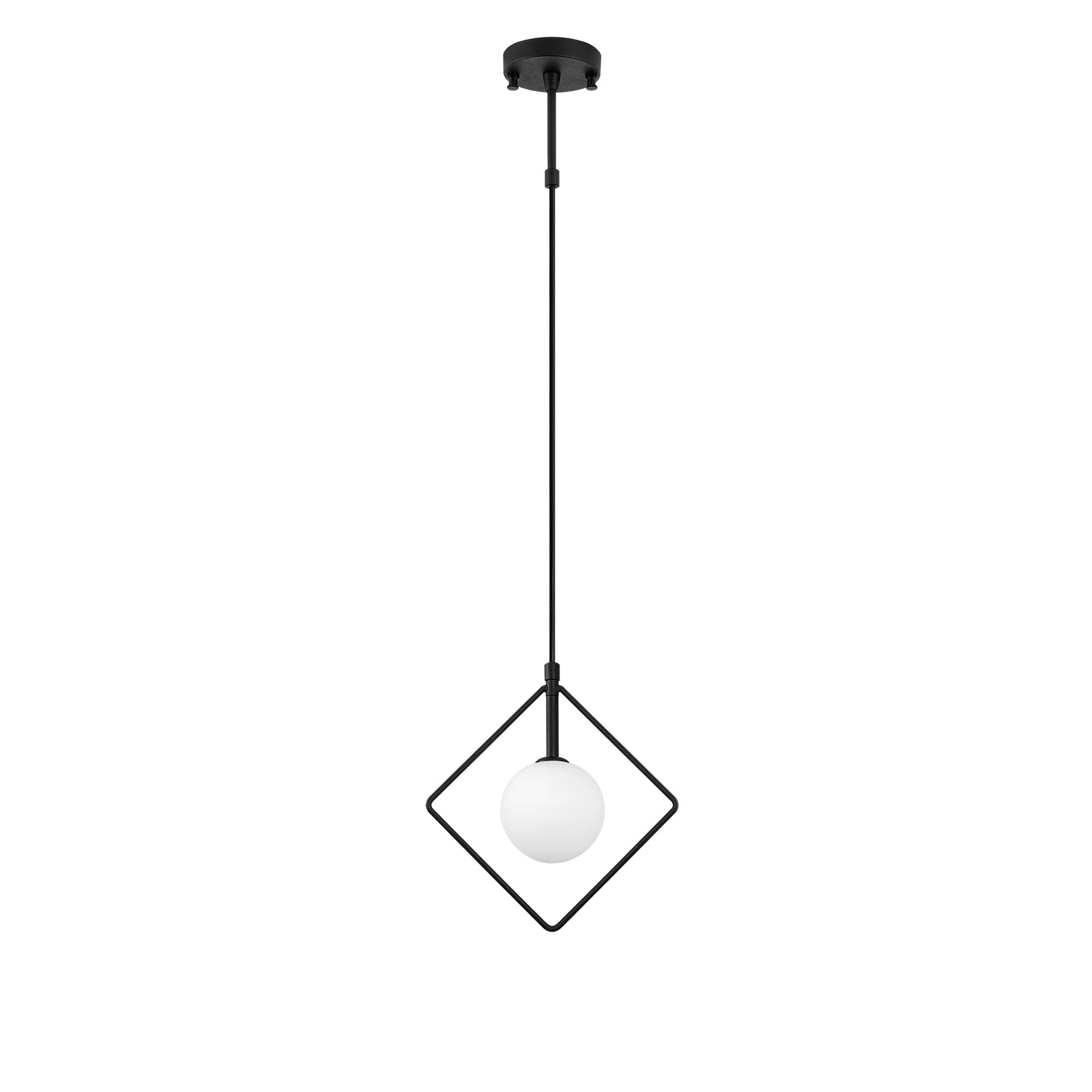 Candeeiro de Teto Industrial Moderno, Preto e Branco, 24 x 12 cm | Altura Ajustável 41-117 cm | Corpo de Metal e Tampa de Vidro | Soquete G9, Máx. 10 W | Design Escandinavo Elegante