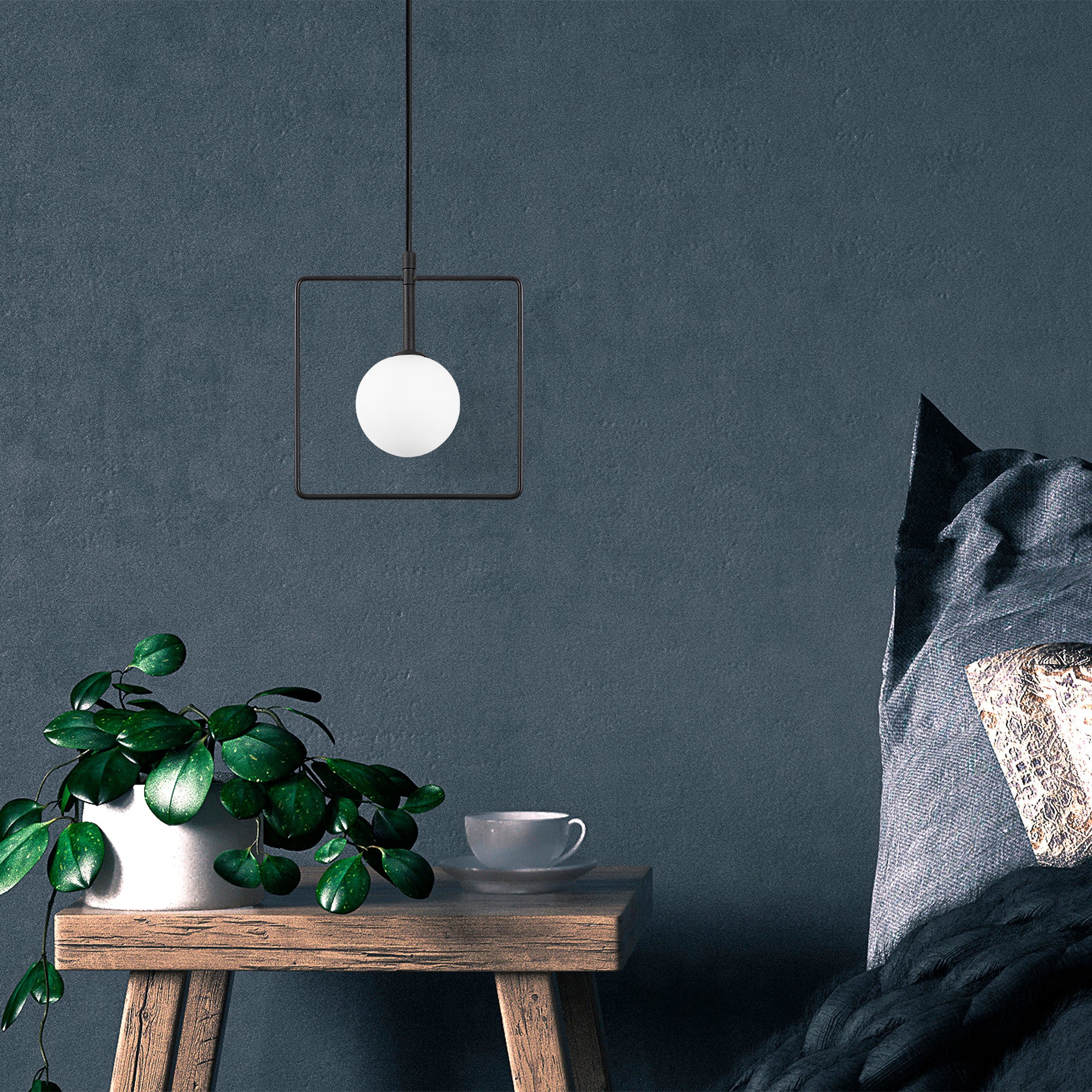 Candeeiro de Teto Industrial Moderno, Preto e Branco, 22 x 12 cm | Altura Ajustável 39-115 cm | Corpo de Metal e Tampa de Vidro | Soquete G9, Máx. 10 W | Design Escandinavo Elegante