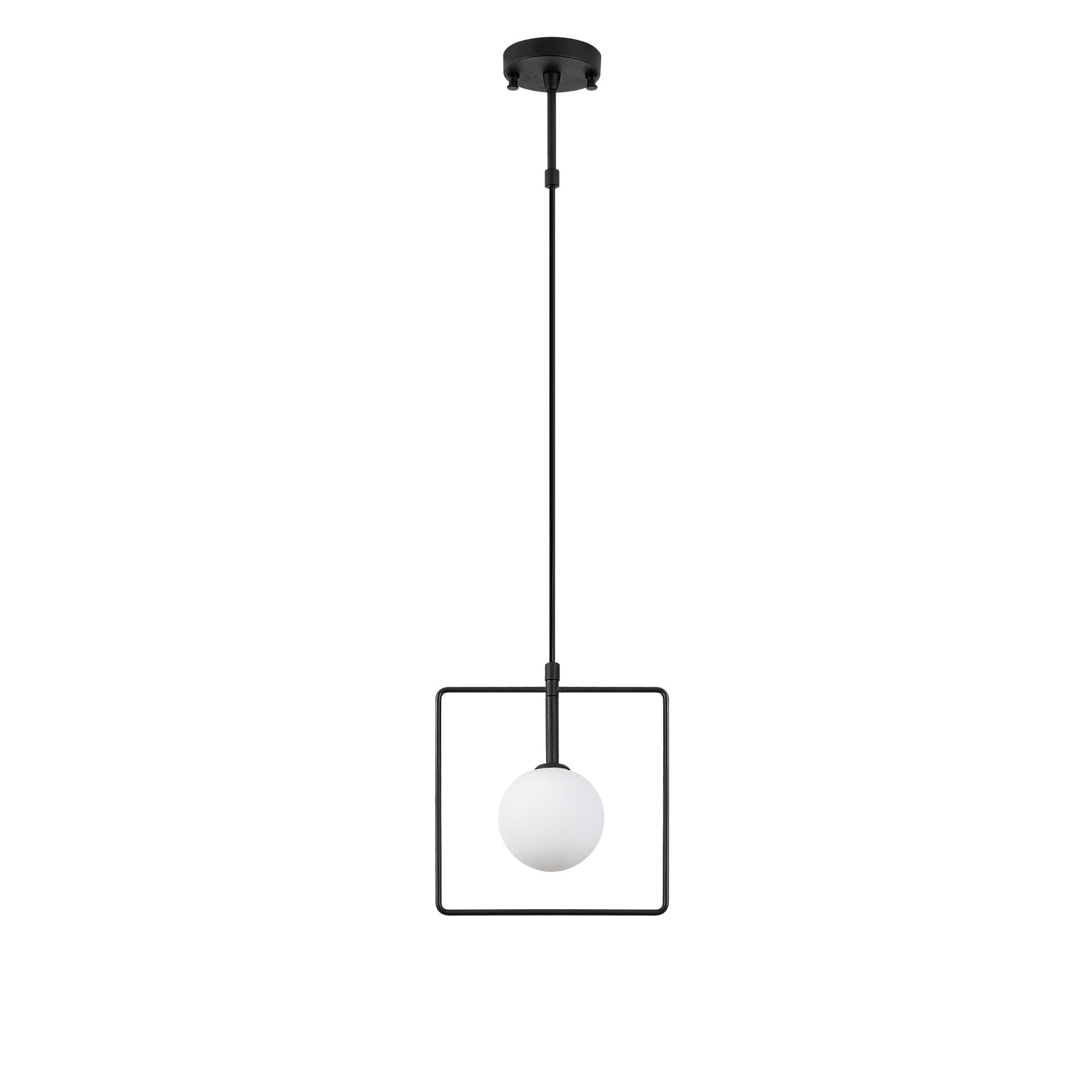 Candeeiro de Teto Industrial Moderno, Preto e Branco, 22 x 12 cm | Altura Ajustável 39-115 cm | Corpo de Metal e Tampa de Vidro | Soquete G9, Máx. 10 W | Design Escandinavo Elegante