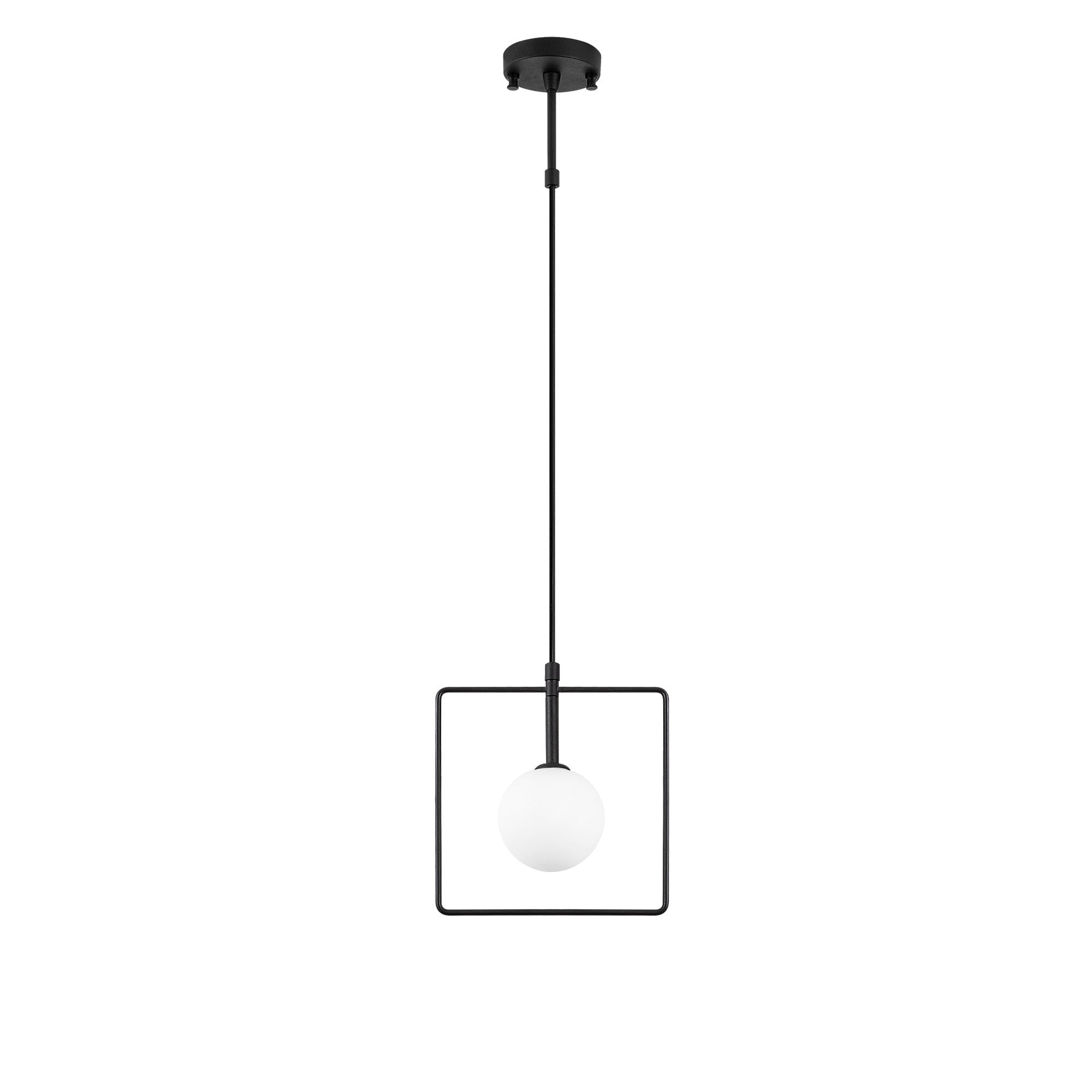 Candeeiro de Teto Industrial Moderno, Preto e Branco, 22 x 12 cm | Altura Ajustável 39-115 cm | Corpo de Metal e Tampa de Vidro | Soquete G9, Máx. 10 W | Design Escandinavo Elegante