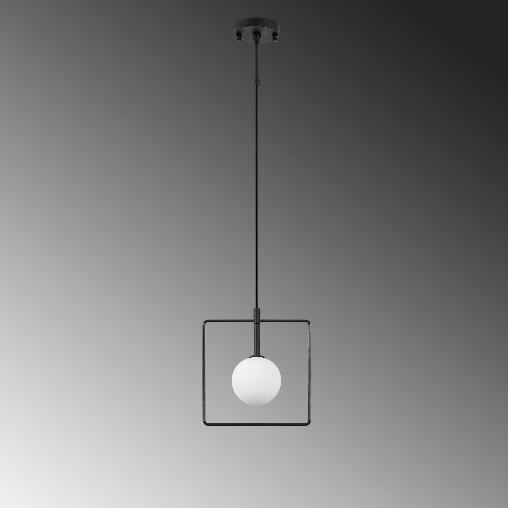 Candeeiro de Teto Industrial Moderno, Preto e Branco, 22 x 12 cm | Altura Ajustável 39-115 cm | Corpo de Metal e Tampa de Vidro | Soquete G9, Máx. 10 W | Design Escandinavo Elegante