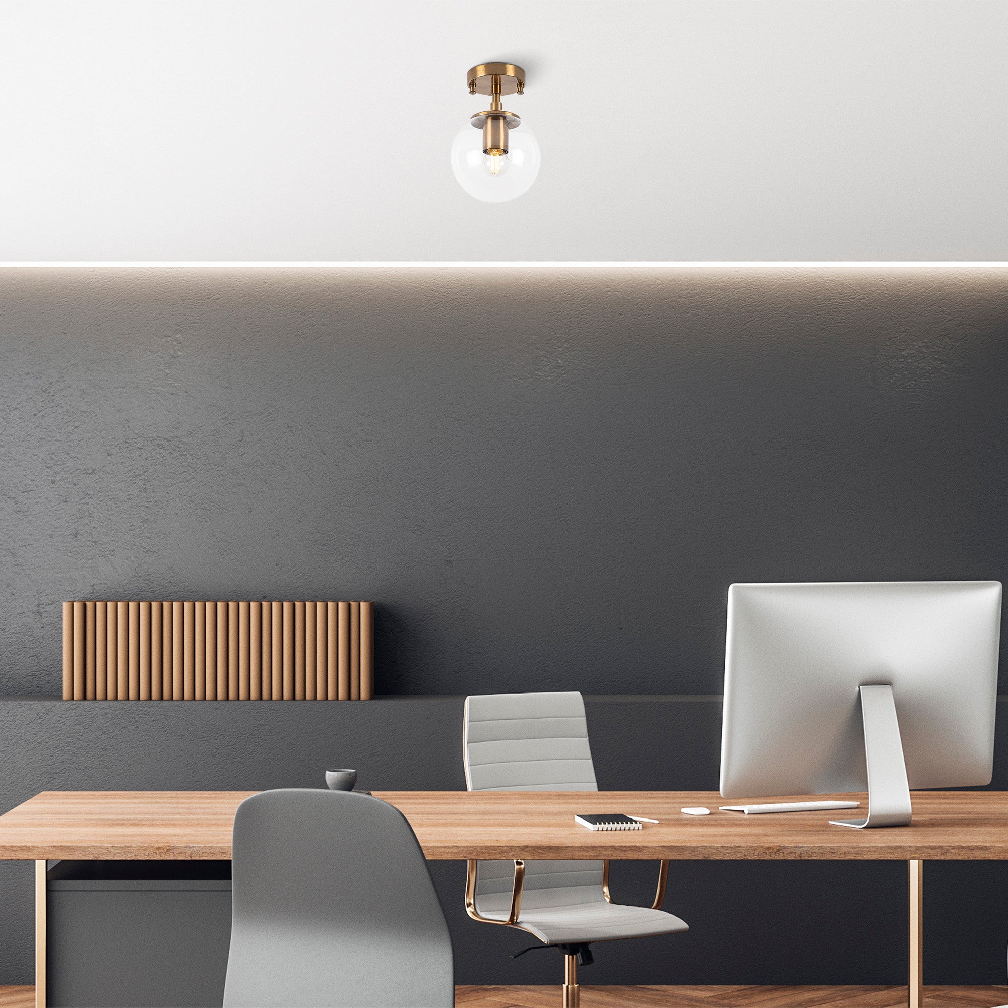 Candeeiro de Teto Vintage – 15x15 cm – Cobre – Metal