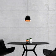 Candeeiro de Teto Industrial Moderno – 17x17 cm – Preto e Dourado – Metal