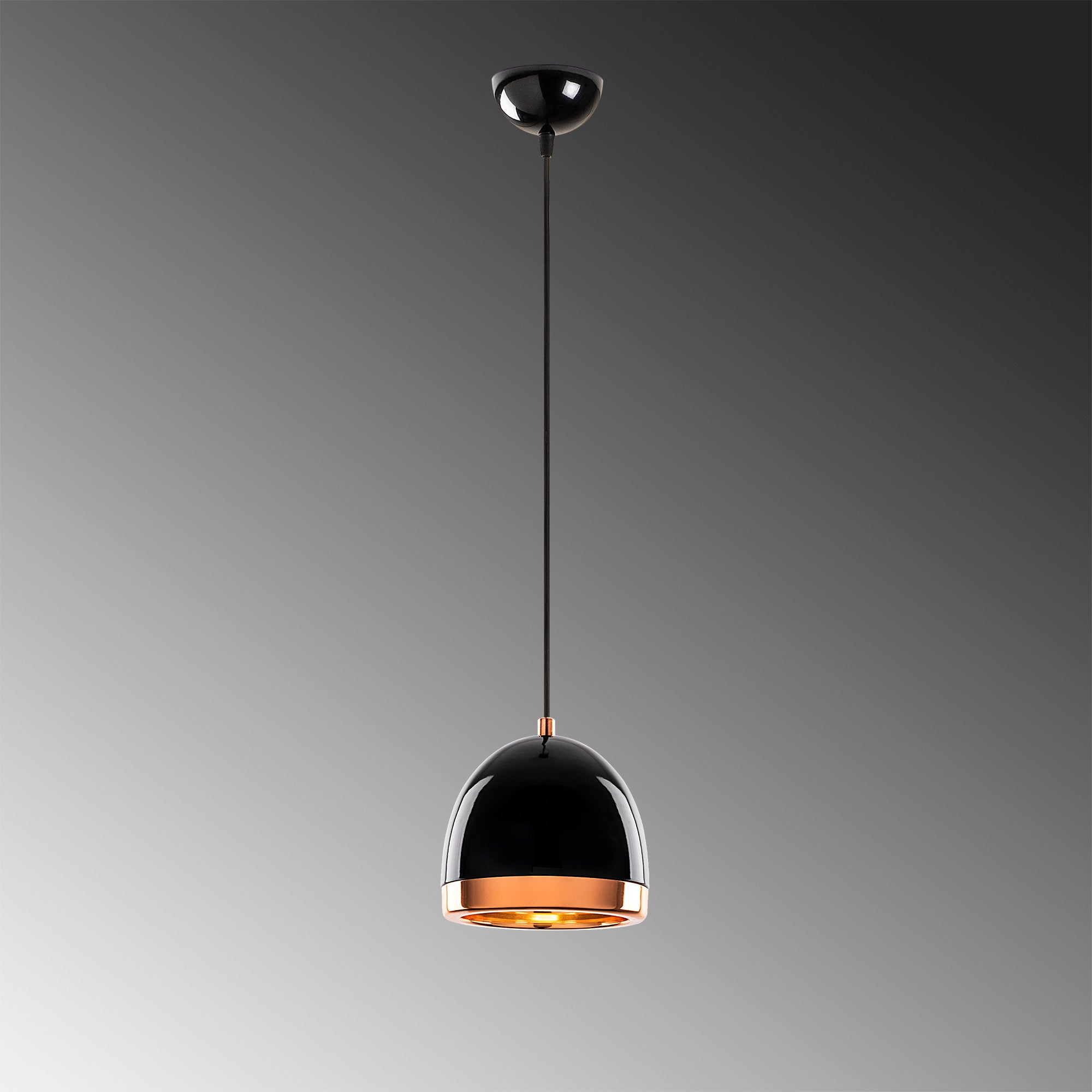 Candeeiro de Teto Industrial Moderno – 17x17 cm – Preto e Dourado – Metal