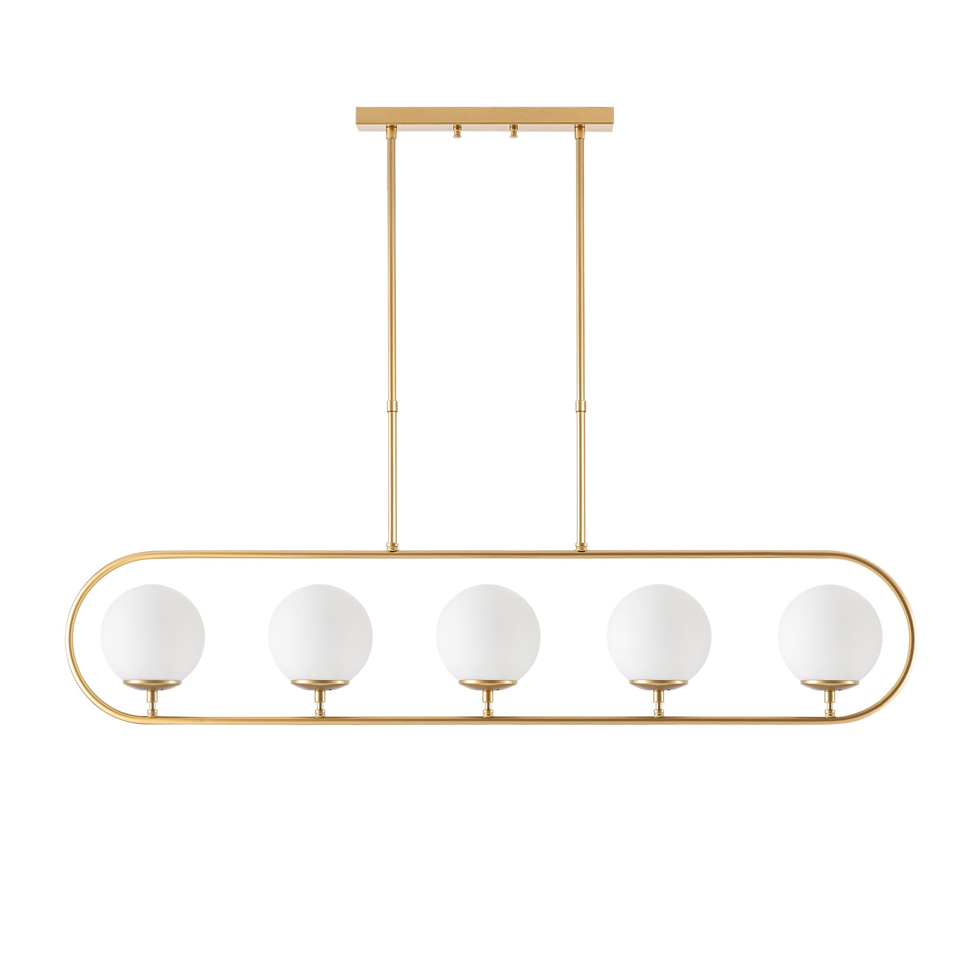 Candeeiro de Teto – 122 x 15 cm – Dourado – Metal e vidro