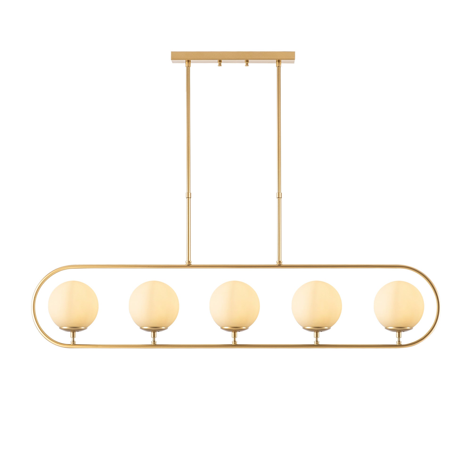 Candeeiro de Teto – 122 x 15 cm – Dourado – Metal e vidro