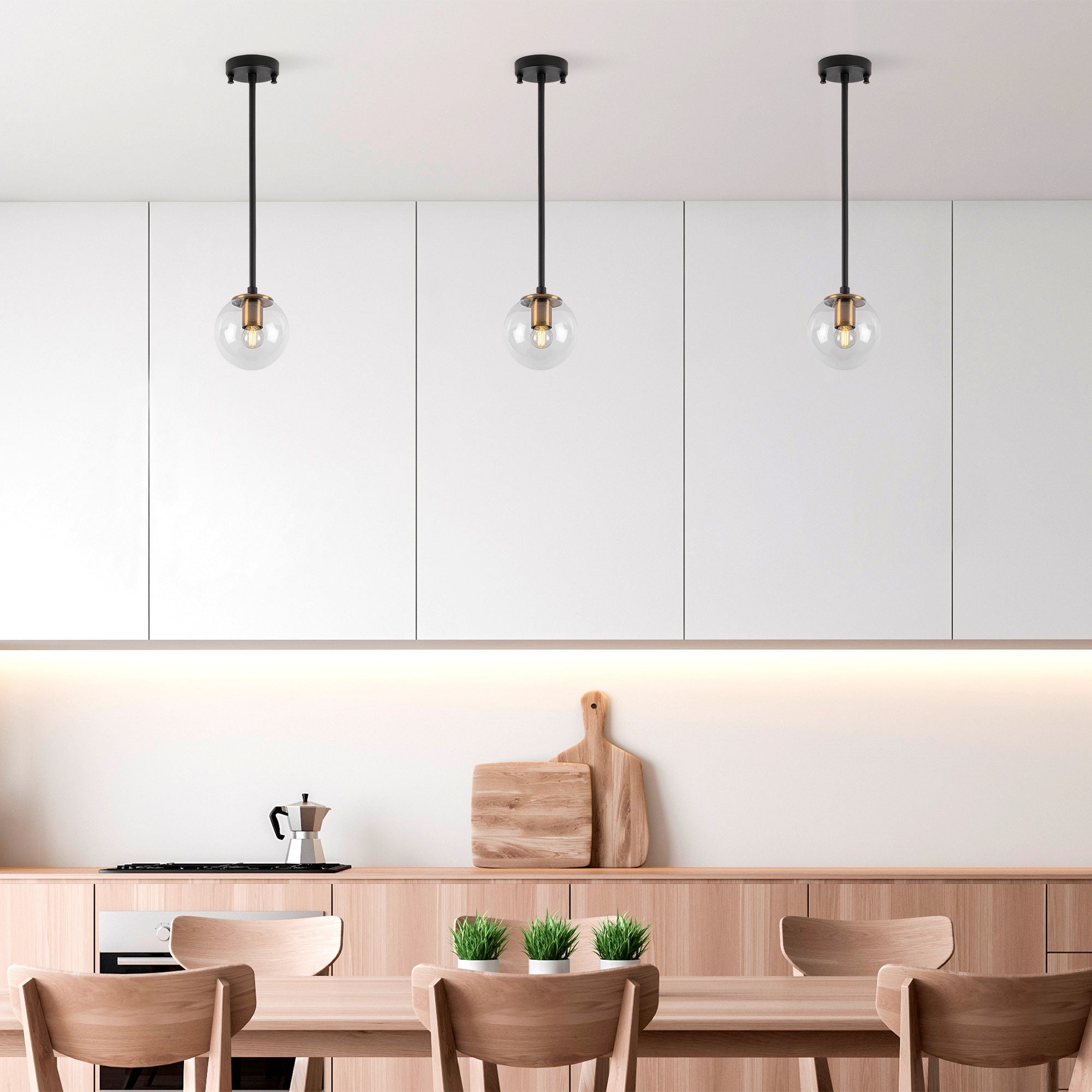 Candeeiro de Teto Industrial – 15 x 15 x 61 cm – Preto e Antigo – Metal e Vidro