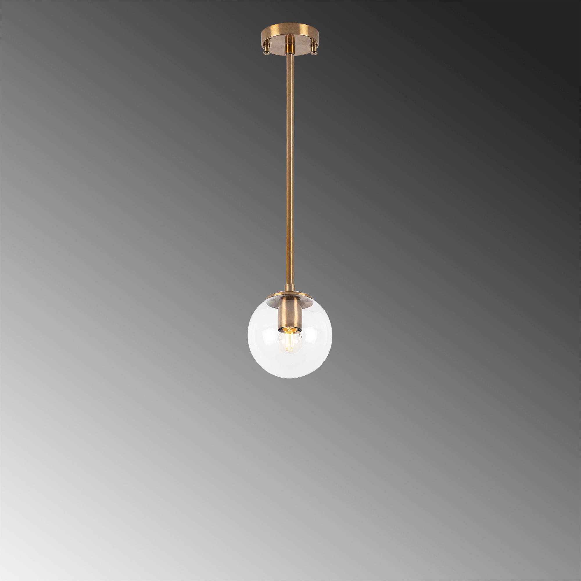 Candeeiro de Teto Vintage Elegante – 15 x 15 x 61 cm – Cobre – Metal