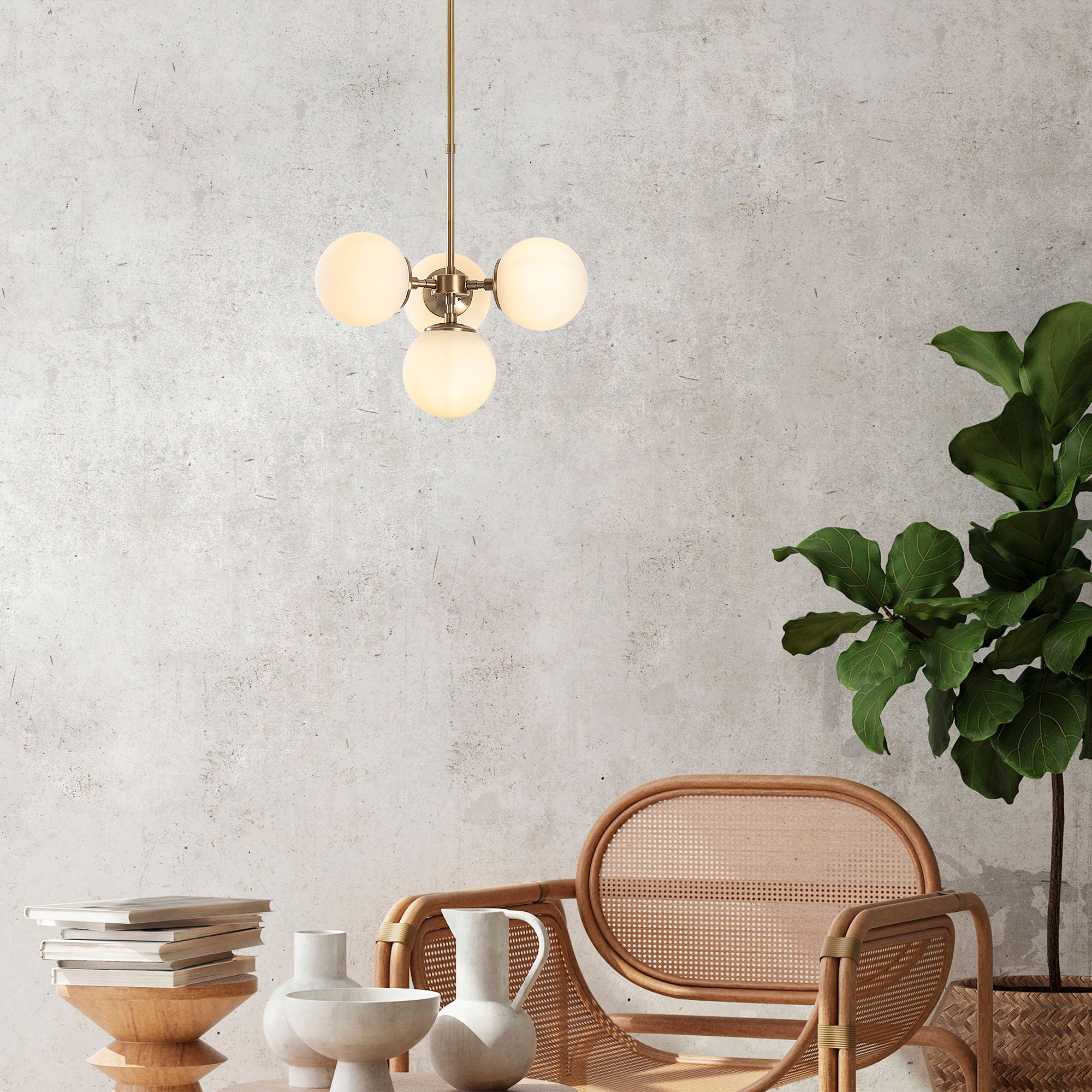 Candeeiro de Teto – Altura Ajustável 43-89 cm – Cor Cobre – Corpo em Metal e Tampa de Vidro