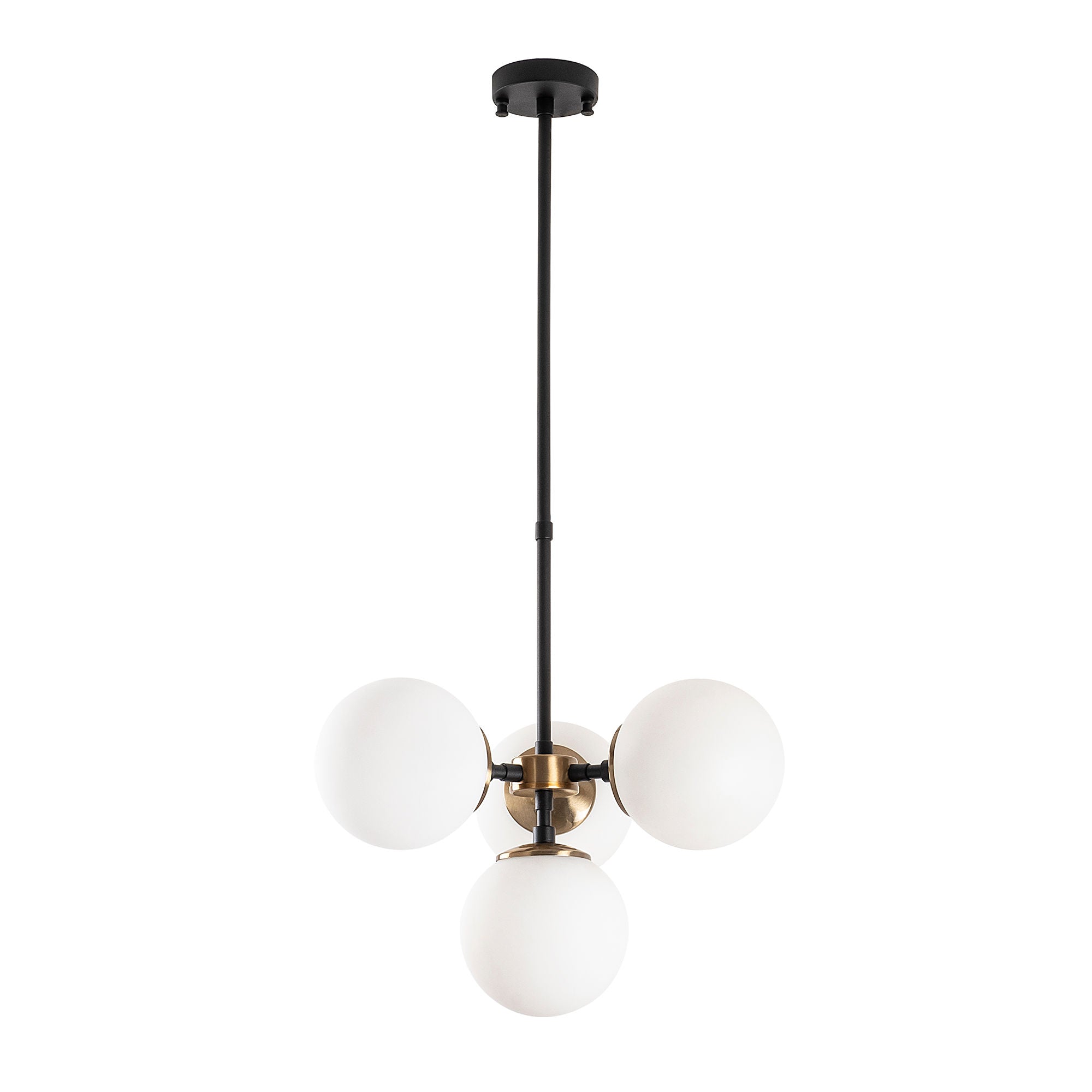 Candeeiro de Teto Industrial - Altura Ajustável 43-89 cm - Preto e Creme Antigo - Metal