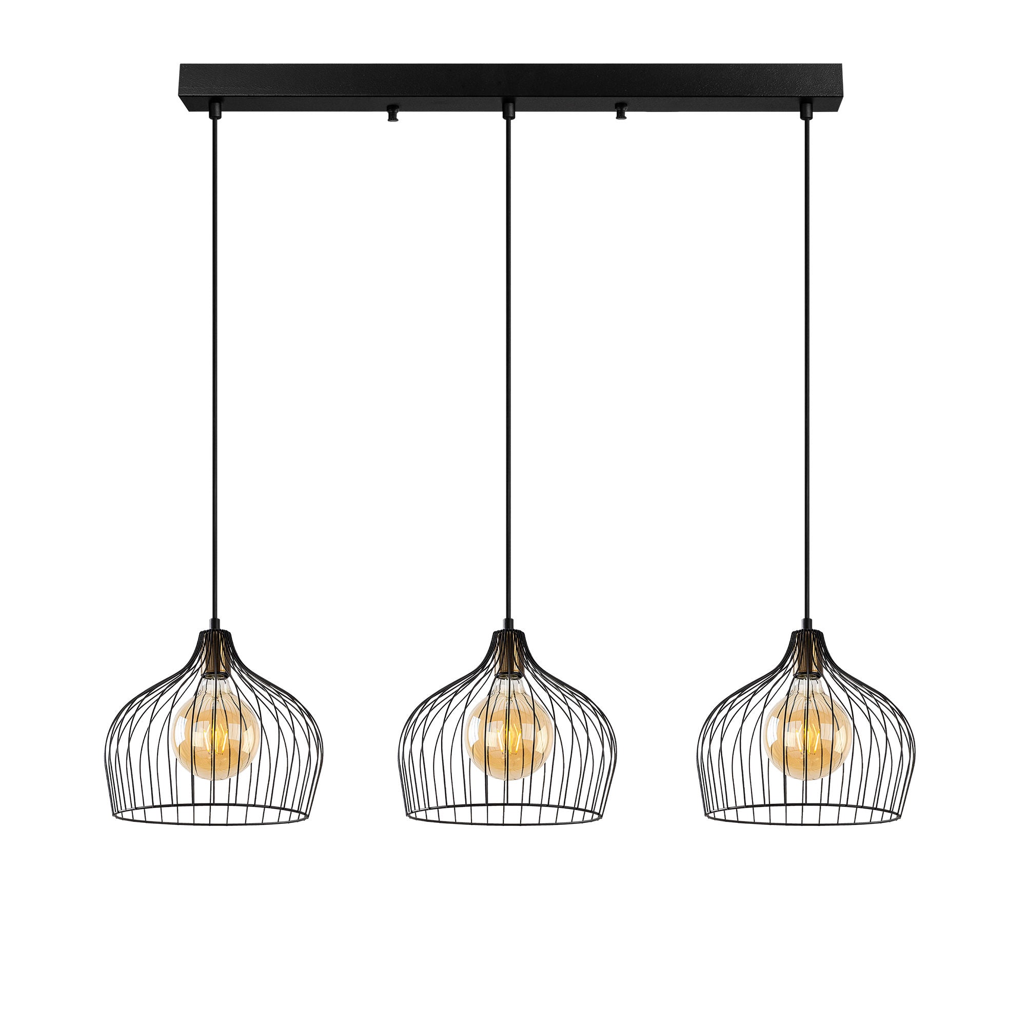 Candeeiro de Teto Industrial – 100 x 30 x 41-121 cm – preto e antigo – metal