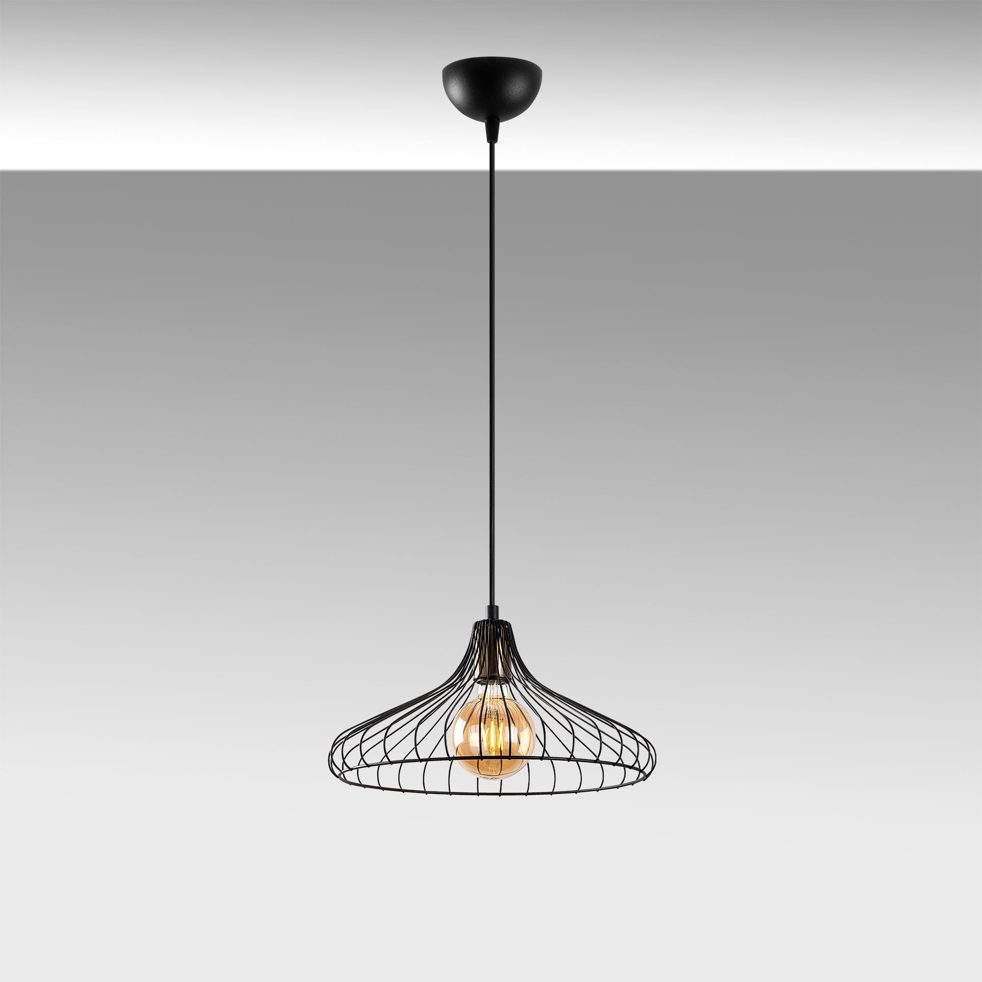 Candeeiro de Teto industrial – altura ajustável de 30 a 120 cm – preto – metal