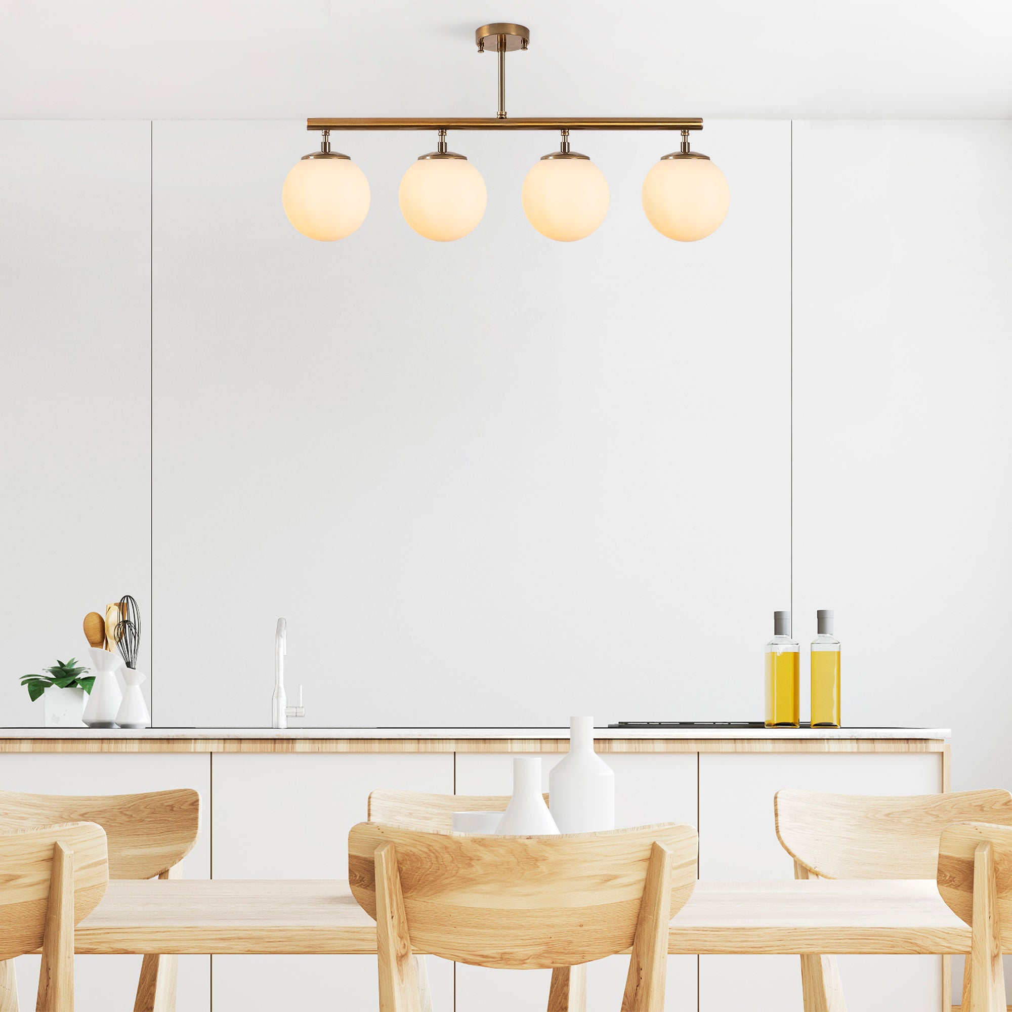 Candeeiro de Teto – 70 x 15 x 35 cm – Cobre – Metal e Vidro