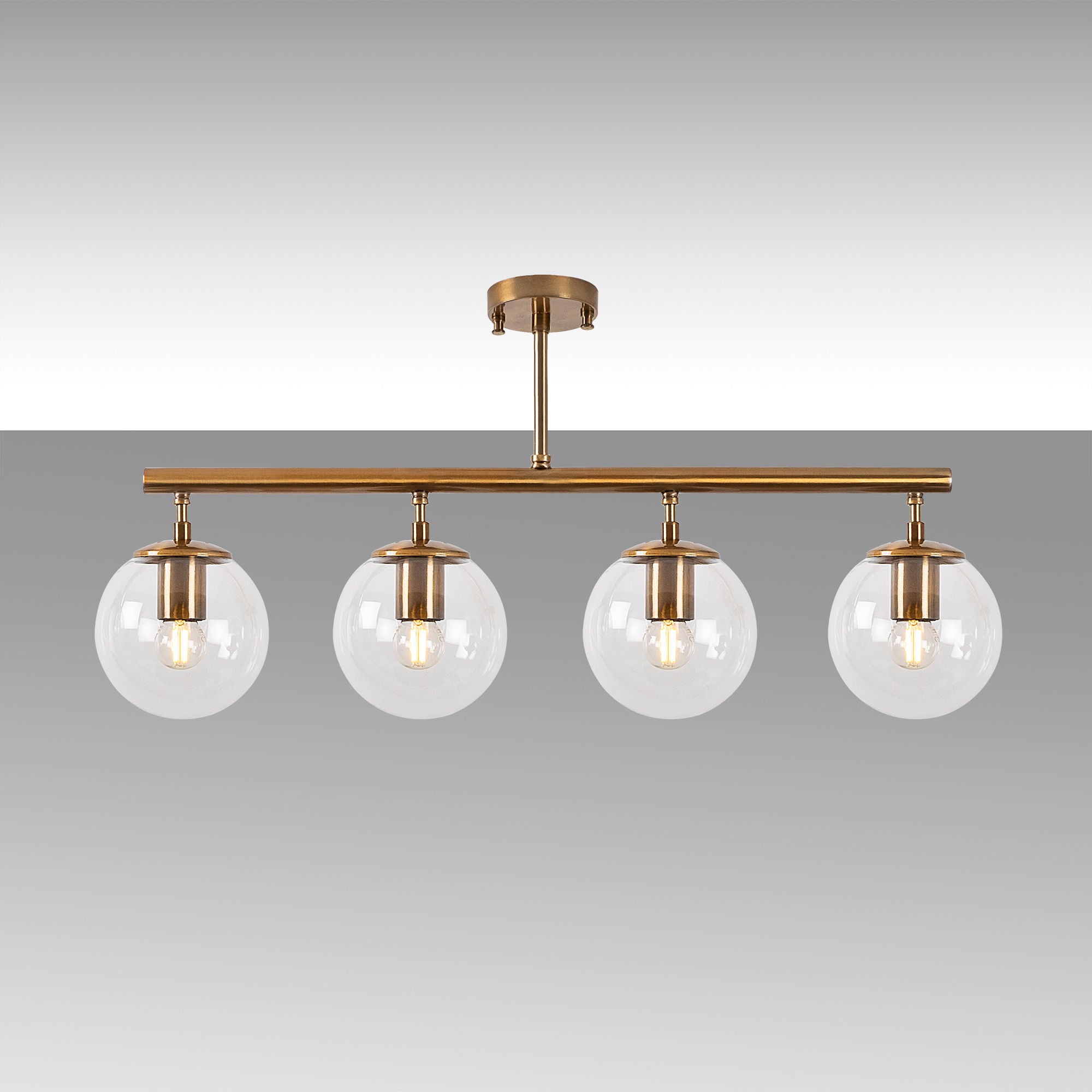 Candeeiro de Teto – 70 x 15 x 35 cm – Cobre – Metal