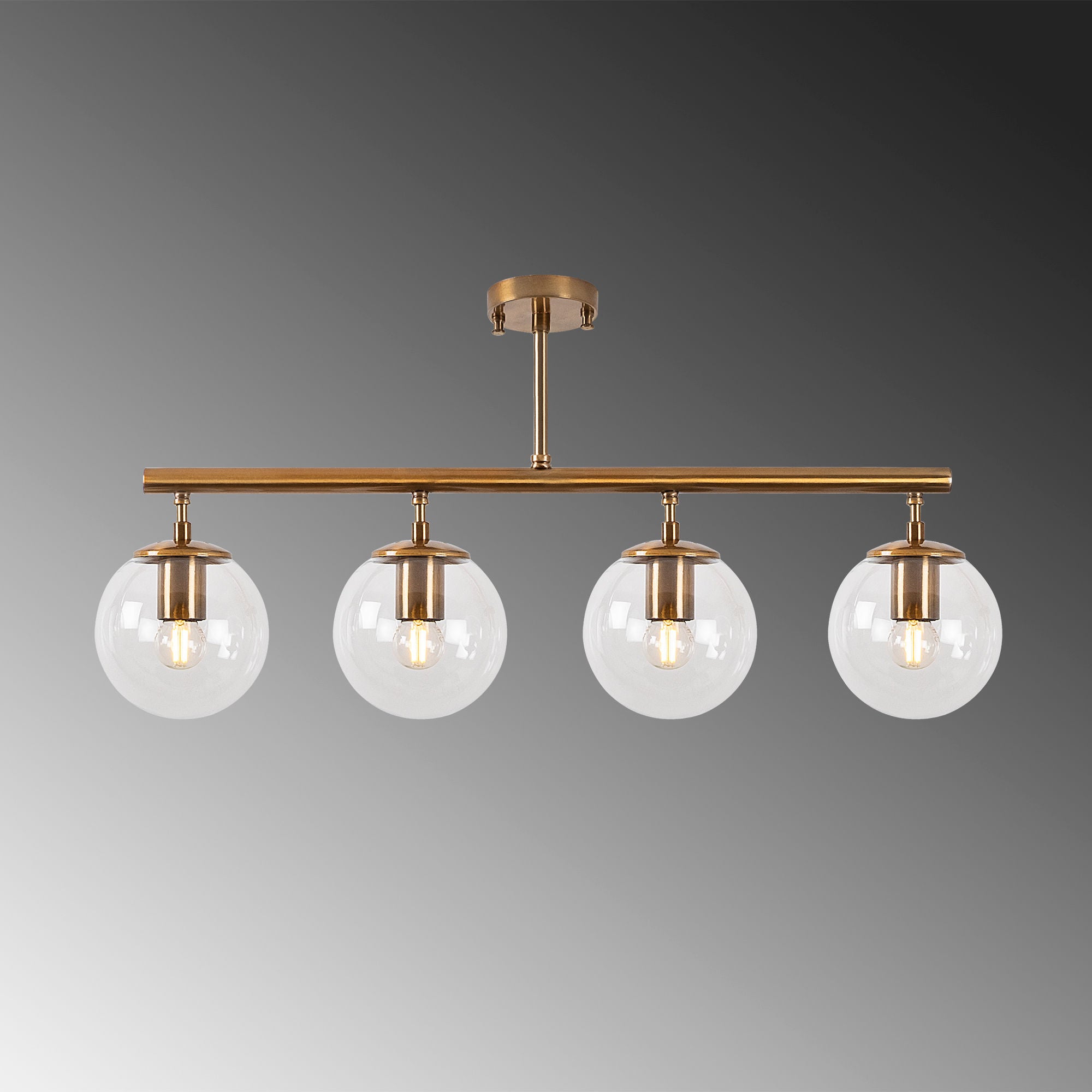 Candeeiro de Teto – 70 x 15 x 35 cm – Cobre – Metal