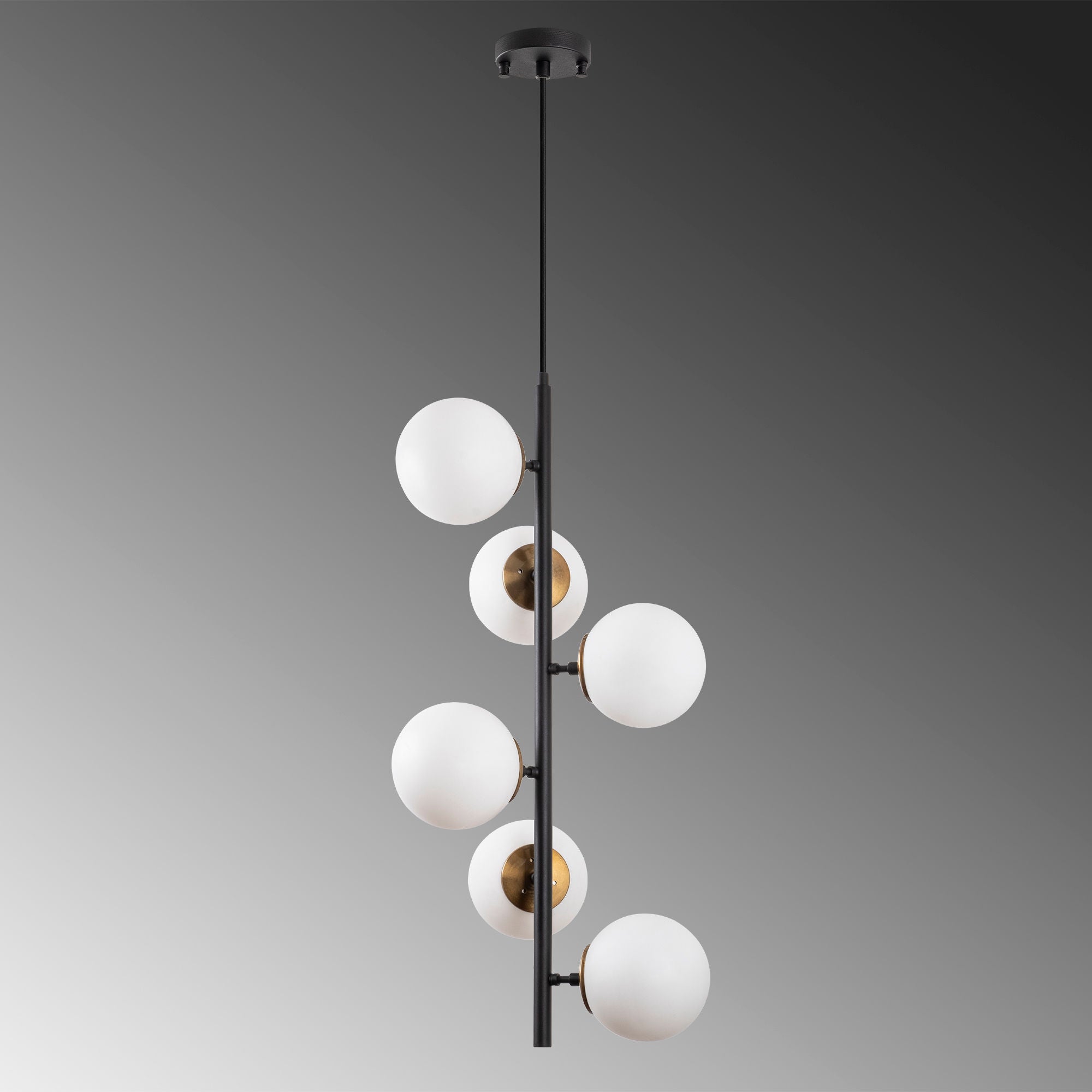 Candeeiro de Teto Industrial Elegante, Altura Ajustável 40x40x86-176 cm, Preto e Creme Antigo, 6 x E14 Máx. 40 W, Corpo de Metal, IP20, Perfeito para Espaços Modernos
