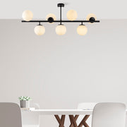 Candeeiro de Teto moderno – 113 x 40 x 46 cm – preto – metal e vidro