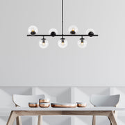 Candeeiro de Teto – 113 x 40 x 46-85 cm – preto – metal e vidro