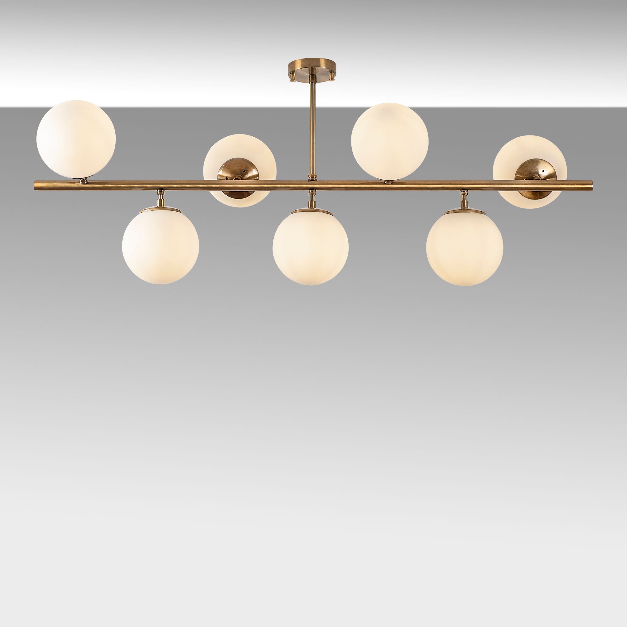Candeeiro de Teto – 113 x 40 x 46 cm – Cobre – Metal e Vidro