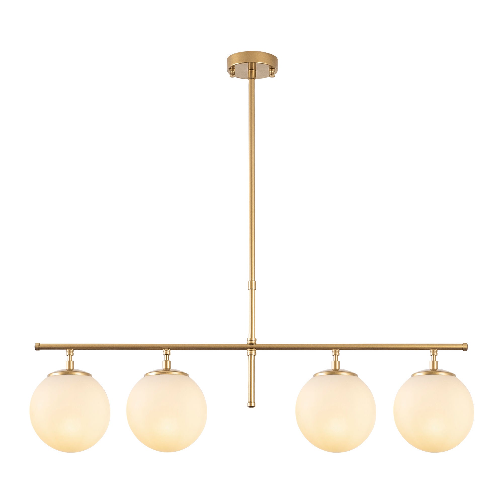 Candeeiro de Teto – 81 x 15 x 36-76 cm – Dourado – Metal e vidro