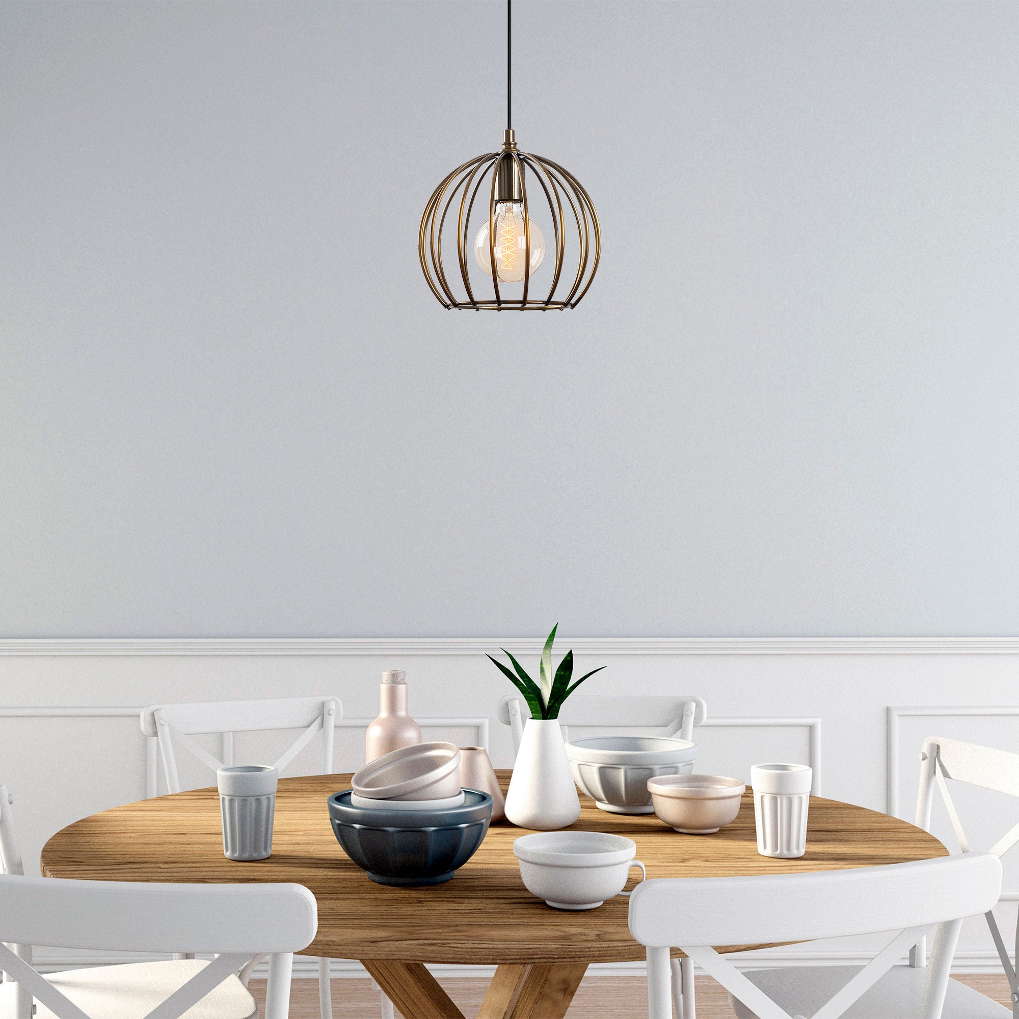 Candeeiro de Teto Industrial, Preto e Dourado, Altura Ajustável 25x25x36-116 cm | Corpo em Metal, Soquete E27, Cabo de 90 cm | Iluminação Elegante para Espaços Modernos