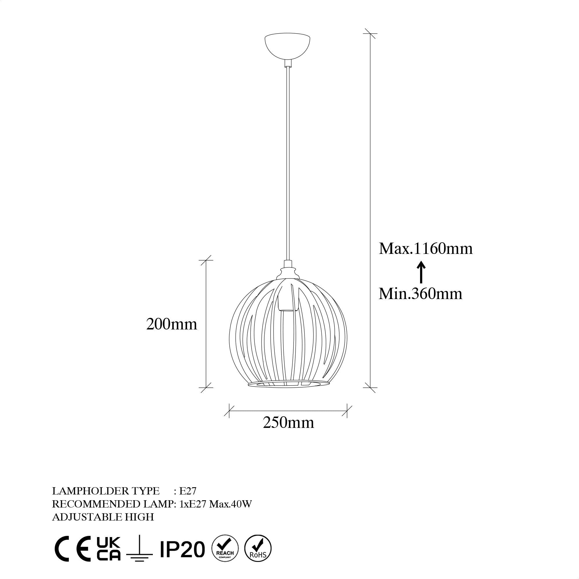 Candeeiro de Teto Industrial Moderno, Preto e Dourado, Altura Ajustável 25x25x36-116 cm, Corpo em Metal, Soquete E27, Perfeito para Decoração de Casa com Estilo