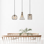 Candeeiro de Teto elegante de cobre, altura ajustável 91 x 25 x 49-129 cm, corpo de metal, 3 soquetes E27, acabamento antigo, perfeito para espaços modernos