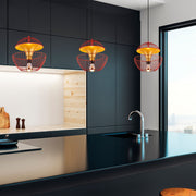 Candeeiro de Teto vermelho moderno, altura ajustável 30x30x45-135 cm, corpo de metal, soquete E27, design elegante para casa e escritório, classificação IP20, iluminação elegante