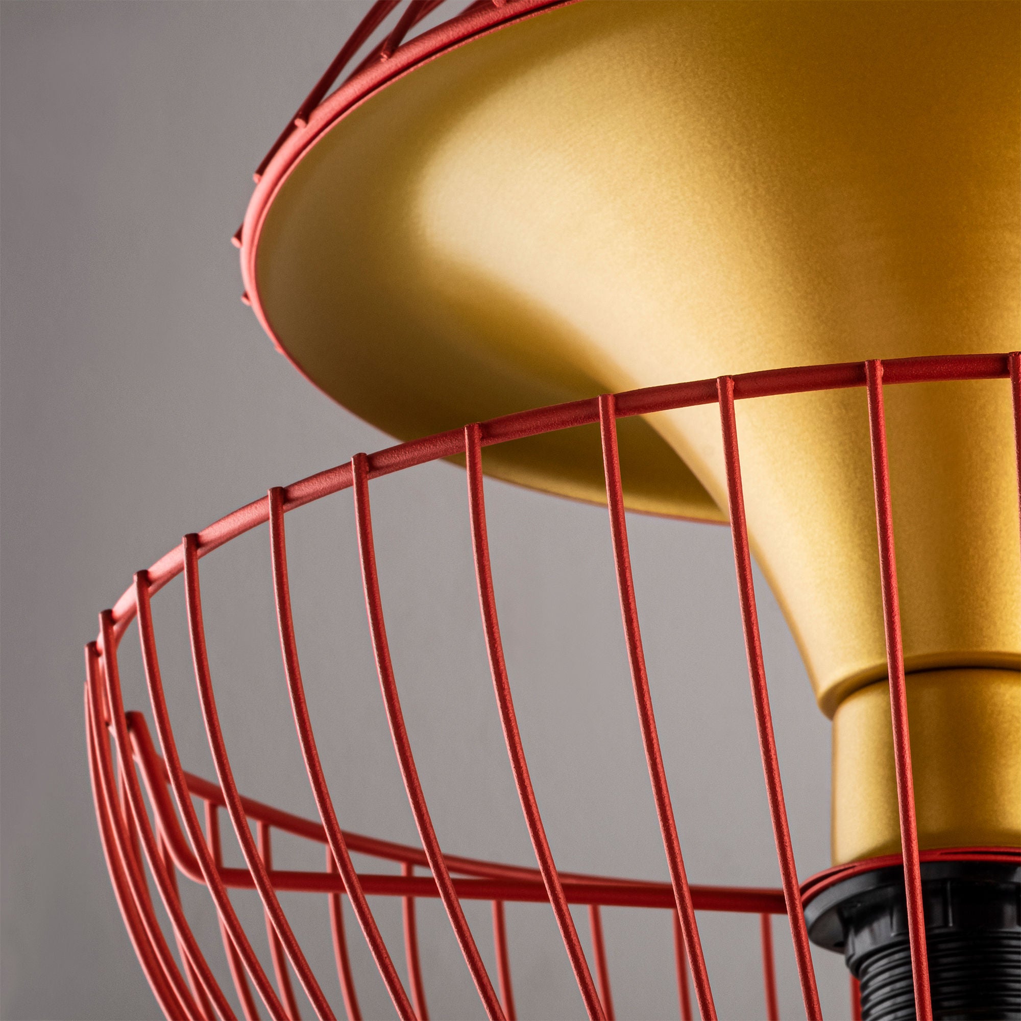 Candeeiro de Teto vermelho moderno, altura ajustável 30x30x45-135 cm, corpo de metal, soquete E27, design elegante para casa e escritório, classificação IP20, iluminação elegante