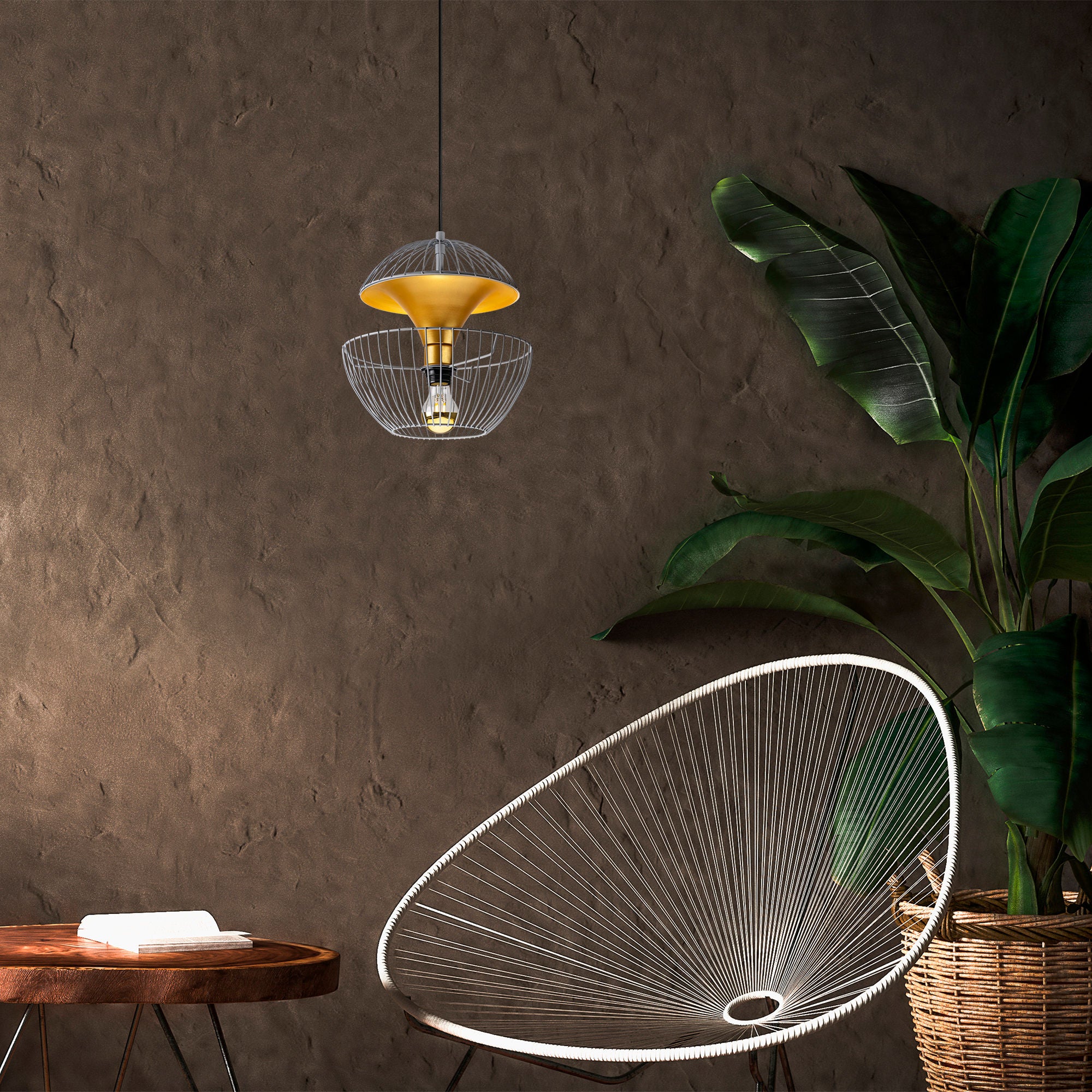 Candeeiro de Teto moderno cinza, altura ajustável 30x30x45-135 cm, corpo e base de metal, soquete E27, iluminação elegante para casa e escritório, classificação IP20