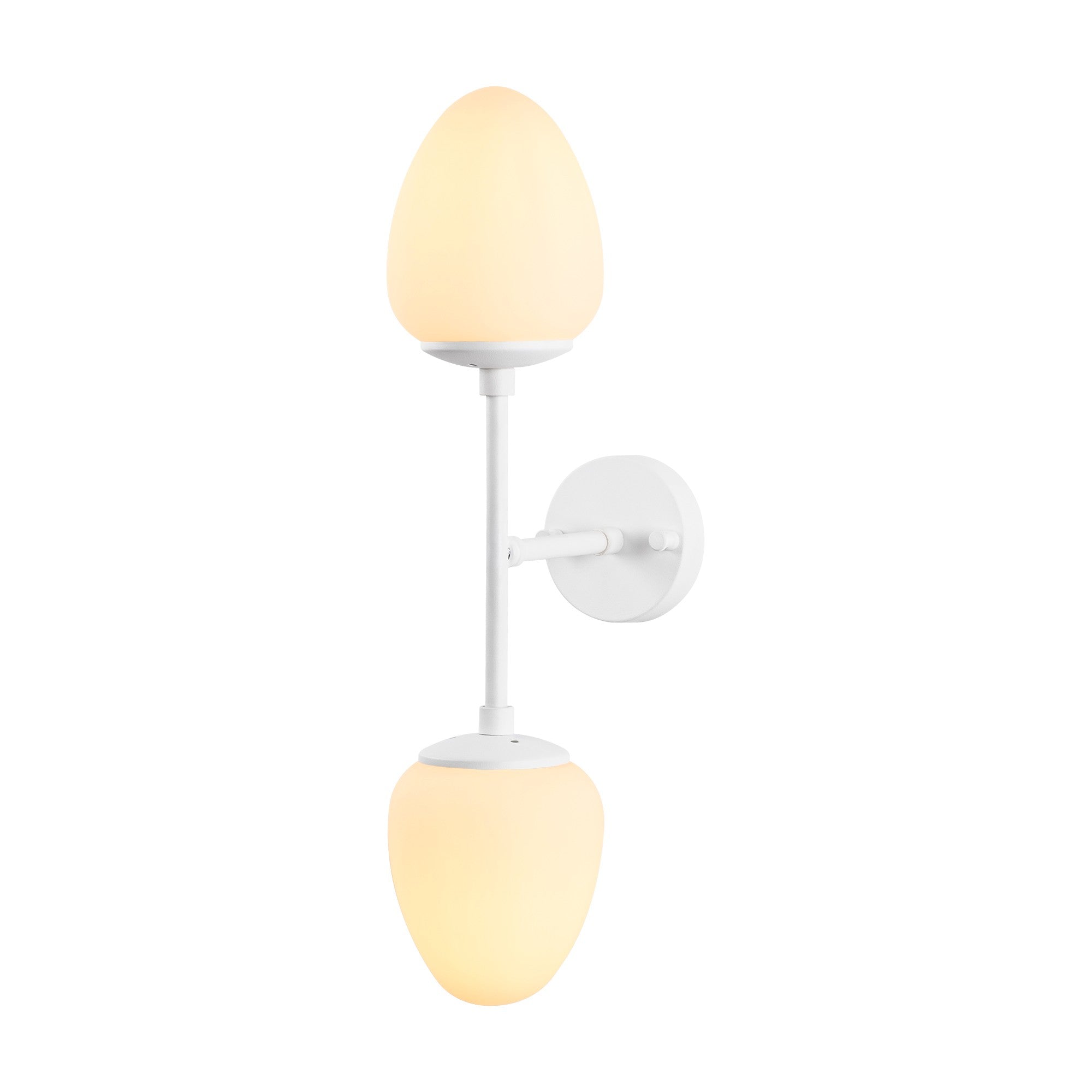 Candeeiro de Parede branca elegante, corpo de metal com tampa de vidro, 12 x 23 x 56 cm | IP20, 2 soquetes E14, máx. 40 W | Ideal para decoração boêmia e escandinava