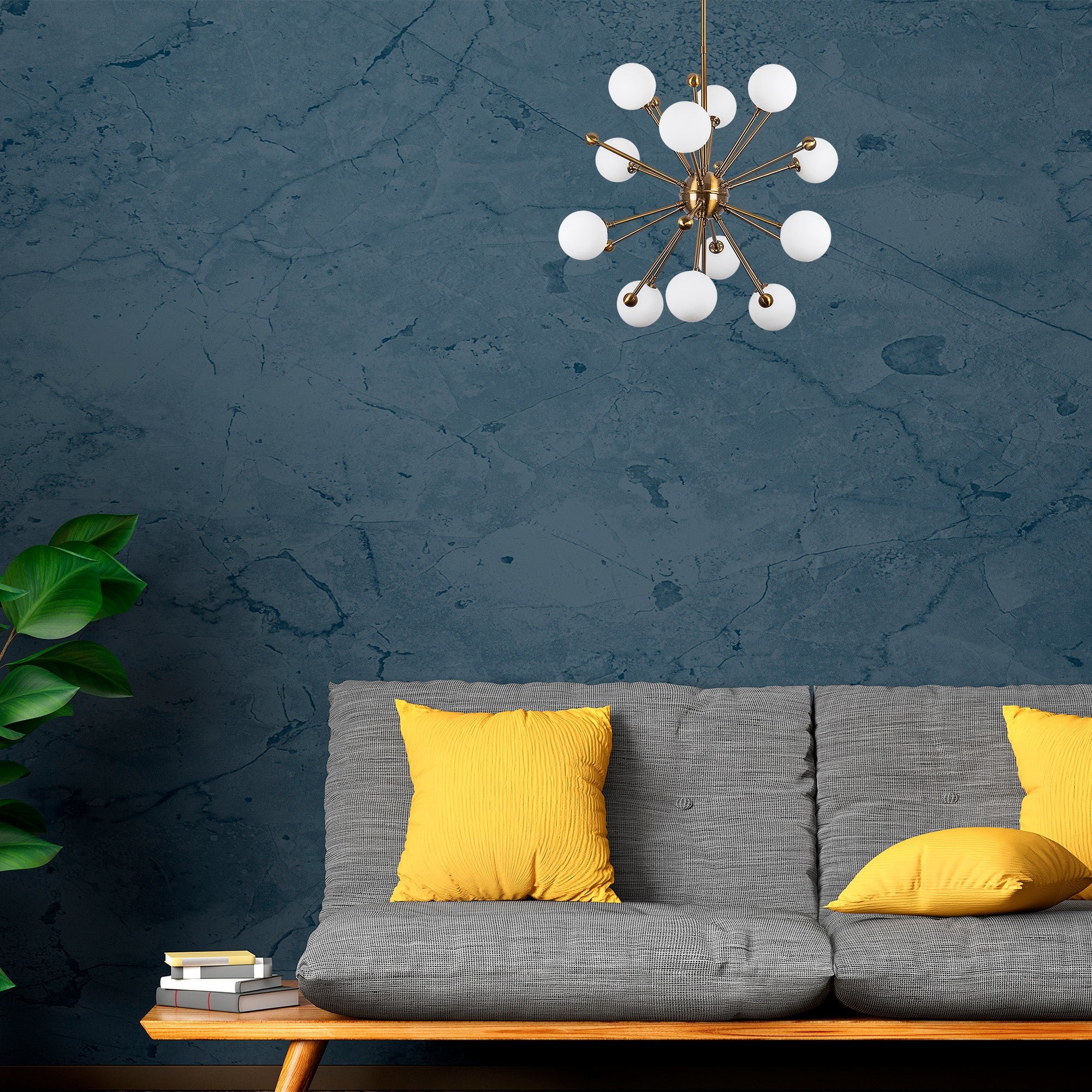 Candeeiro de Teto vintage elegante, corpo de metal, altura ajustável 60 x 60 x 68 cm, acabamento em cobre, design escandinavo, soquete G9 de 10 W, perfeito para espaços modernos