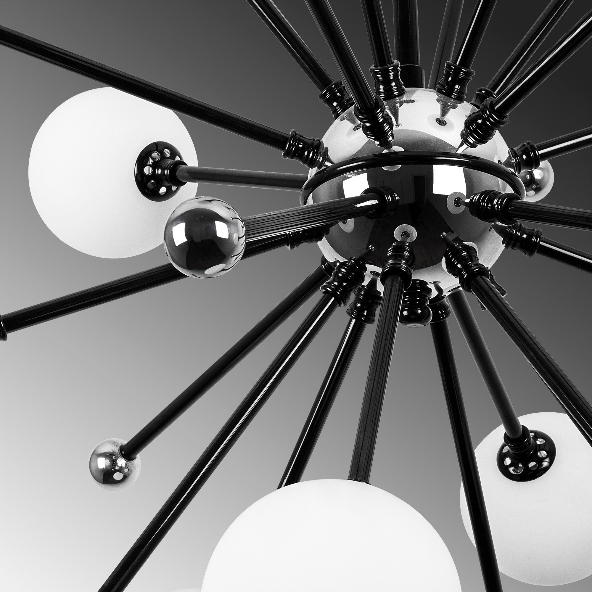 Candeeiro de Teto preto moderno, corpo de metal, 60 x 60 x 68 cm, altura ajustável, IP20, soquete 12 x G9, perfeito para decoração industrial e escandinava