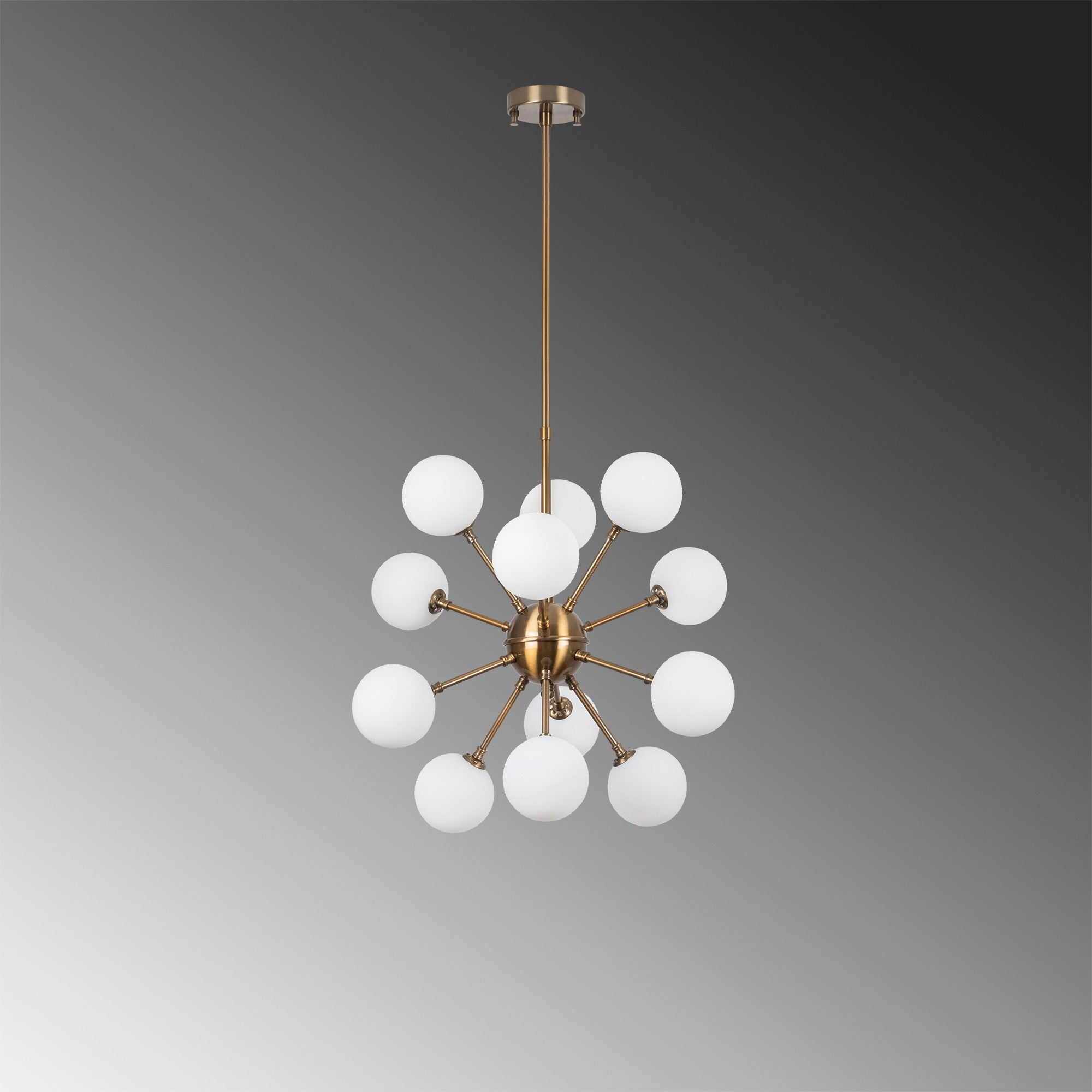 Candeeiro de Teto vintage elegante, corpo de metal cobre, 52 x 52 x 53 cm, altura ajustável, 12 soquetes G9, design escandinavo moderno, perfeito para decoração de casa