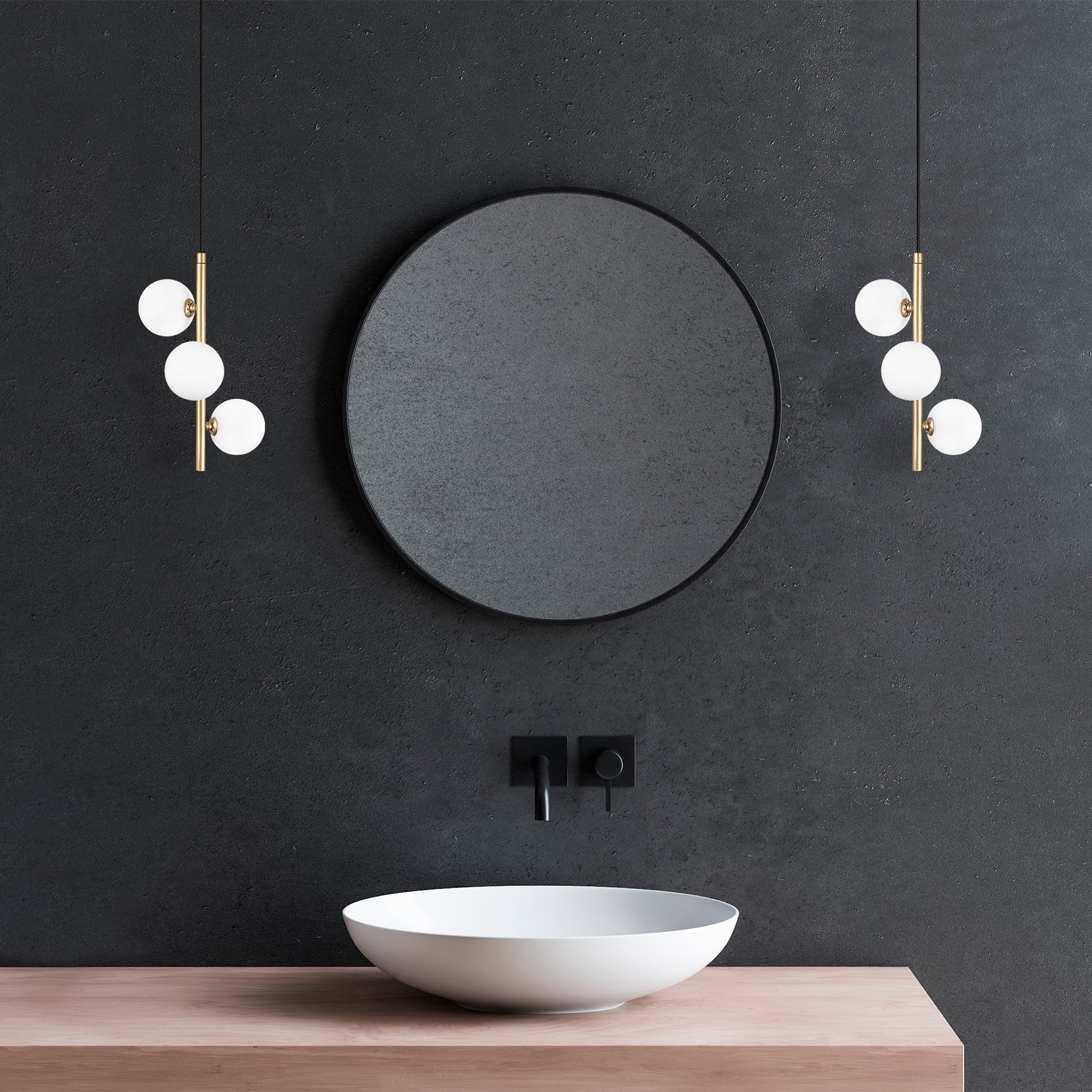 Candeeiro de Teto elegante de ouro, corpo de metal, 36 x 36 x 46 cm, altura ajustável até 131 cm, design escandinavo, 3 soquetes G9, perfeito para espaços modernos