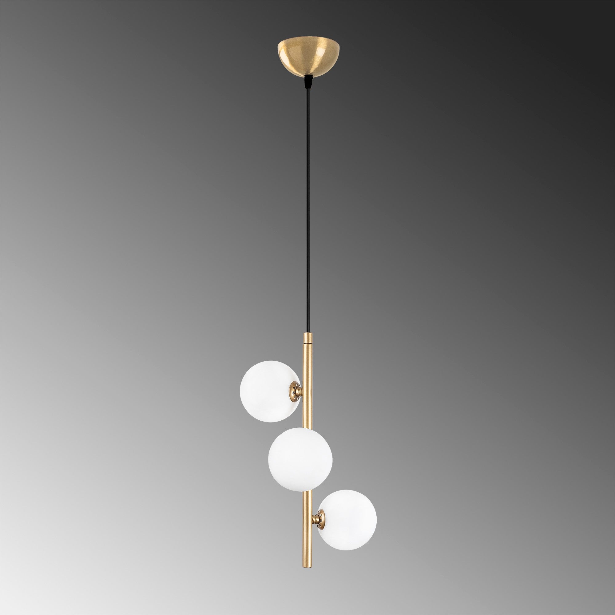 Candeeiro de Teto elegante de ouro, corpo de metal, 36 x 36 x 46 cm, altura ajustável até 131 cm, design escandinavo, 3 soquetes G9, perfeito para espaços modernos