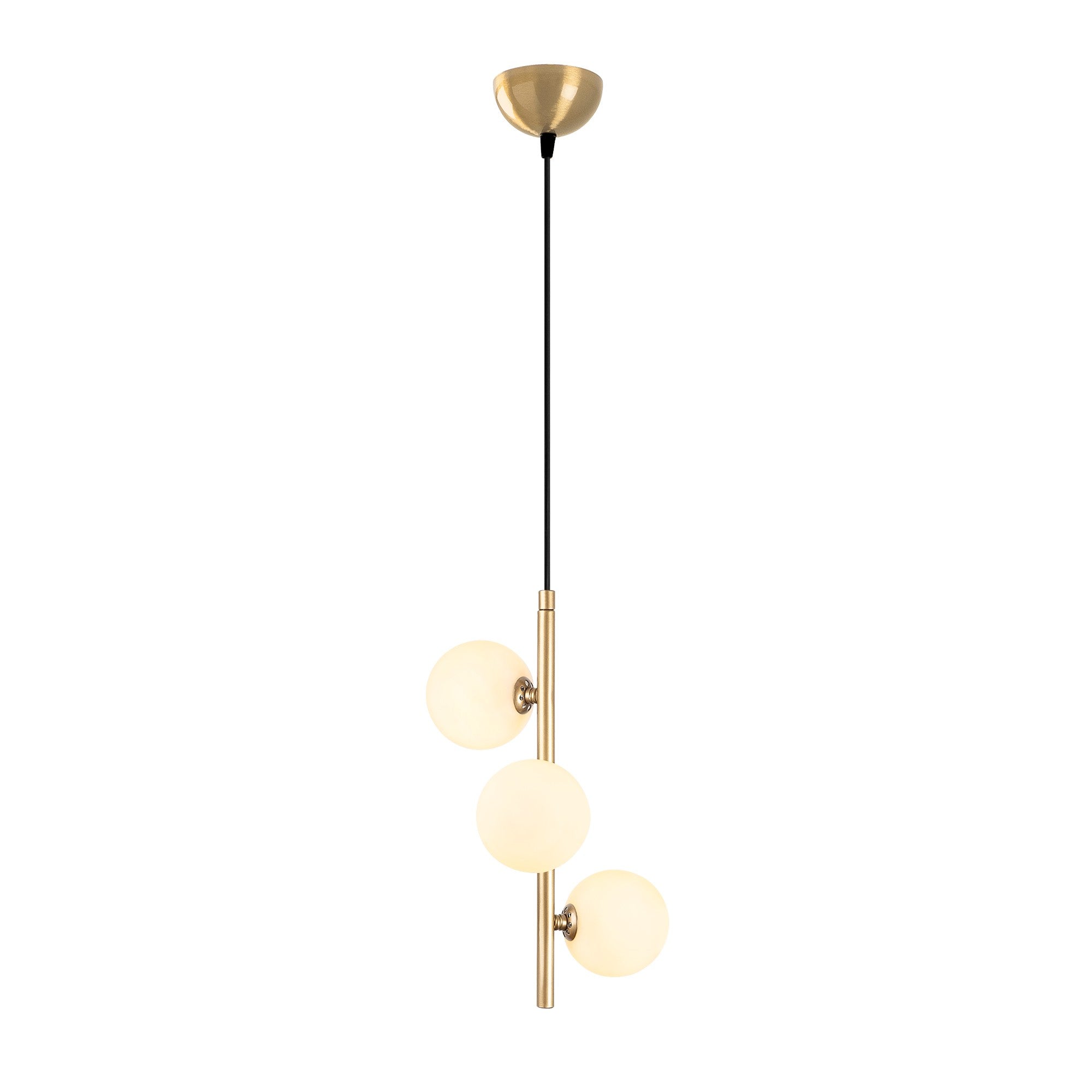 Candeeiro de Teto elegante de ouro, corpo de metal, 36 x 36 x 46 cm, altura ajustável até 131 cm, design escandinavo, 3 soquetes G9, perfeito para espaços modernos