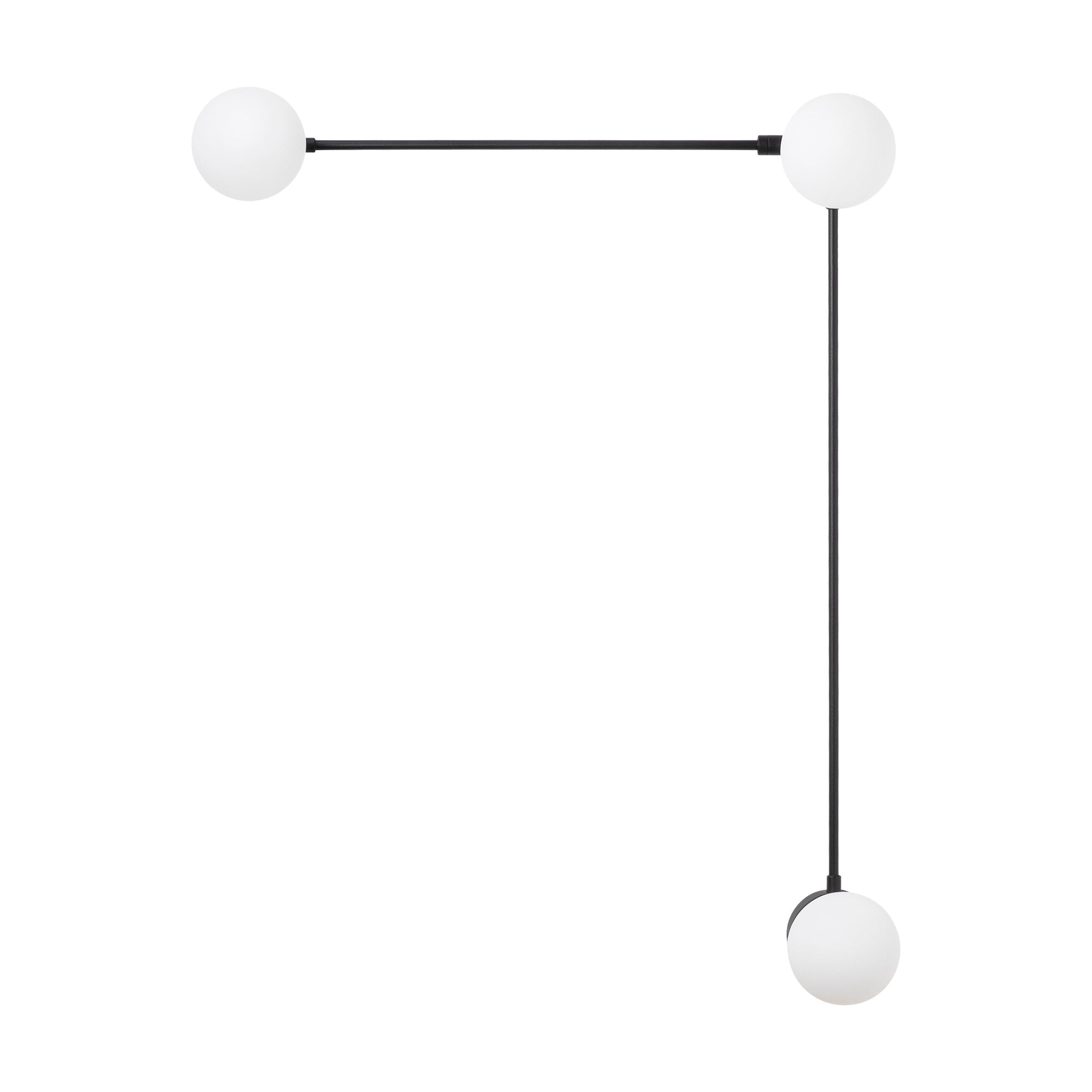 Candeeiro de Parede moderna, preta e creme, 60 x 16 x 78 cm | Corpo de metal, tampa de vidro, IP20, 3 soquetes G9 (lâmpada não incluída) | Design industrial e escandinavo elegante