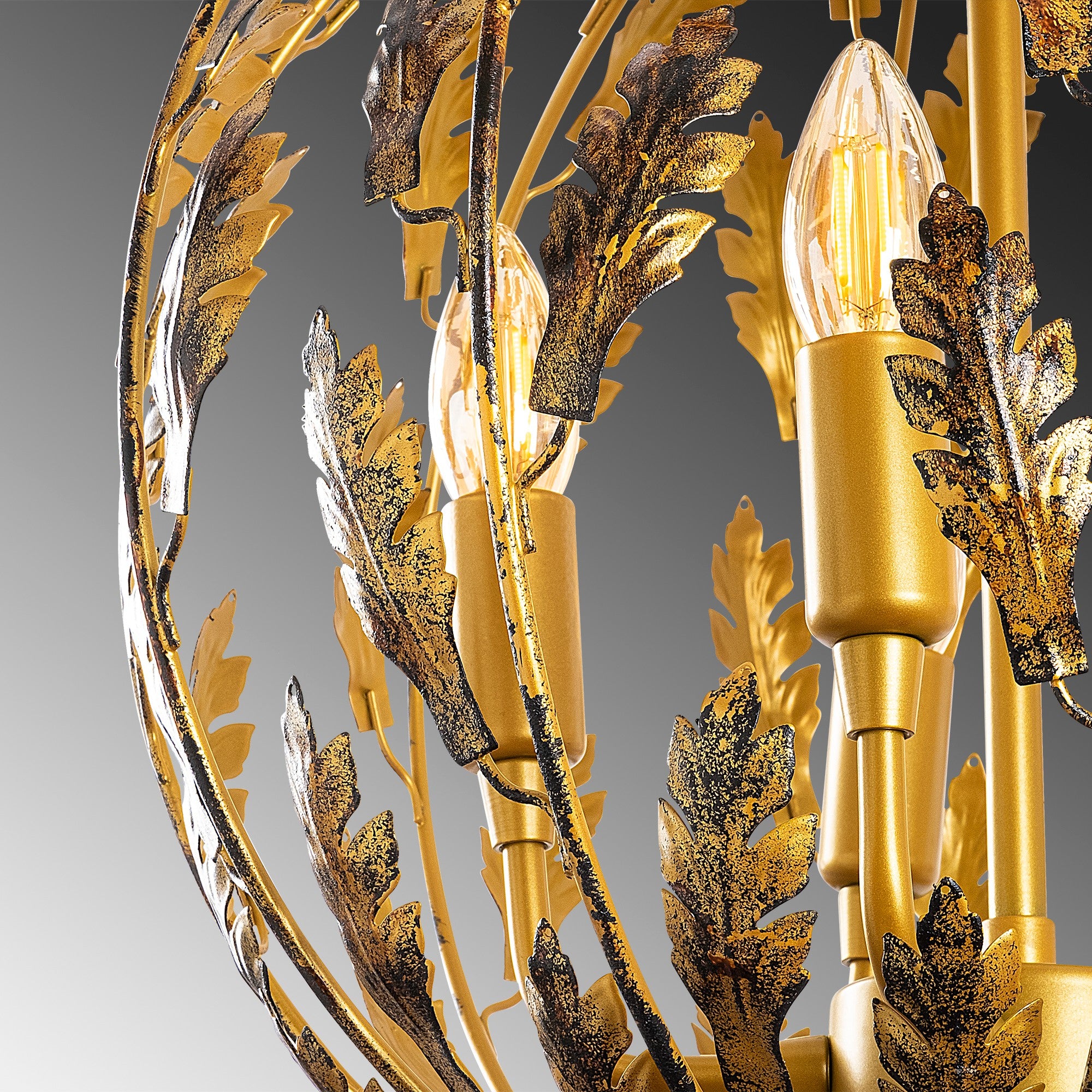 Candeeiro de Teto moderno com corpo de metal, altura ajustável 41 x 41 x 64 cm, 5 soquetes E14, design floral glamoroso, perfeito para interiores elegantes